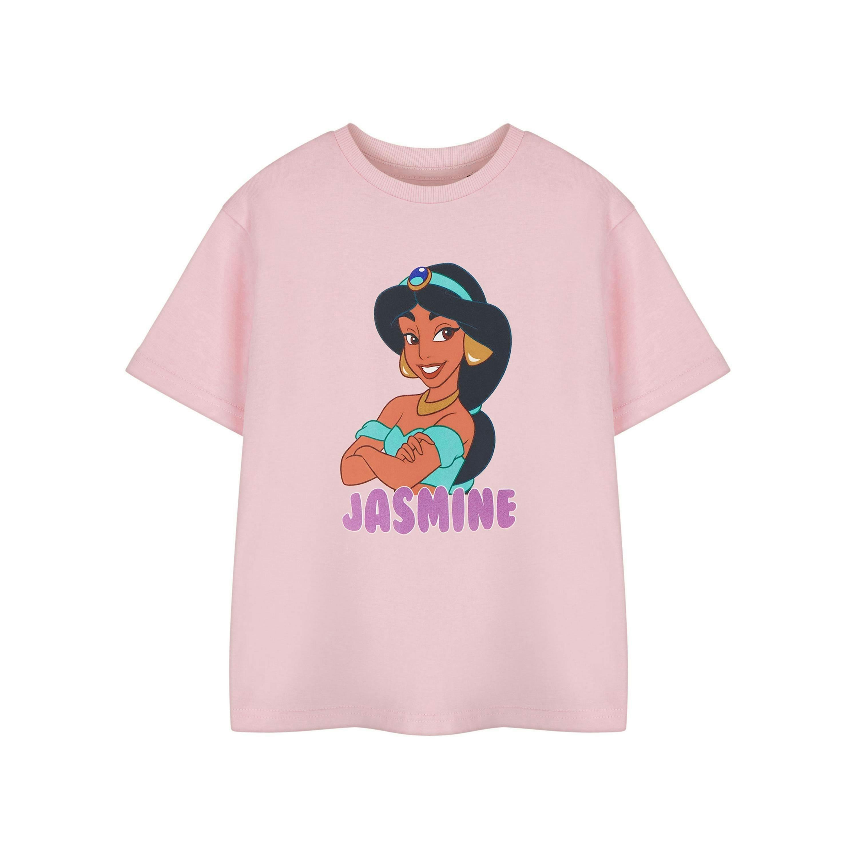 Disney Princess Girls Pink Jasmine Short Sleeved T-Shirt by Vanilla Underground , view 1 of 3