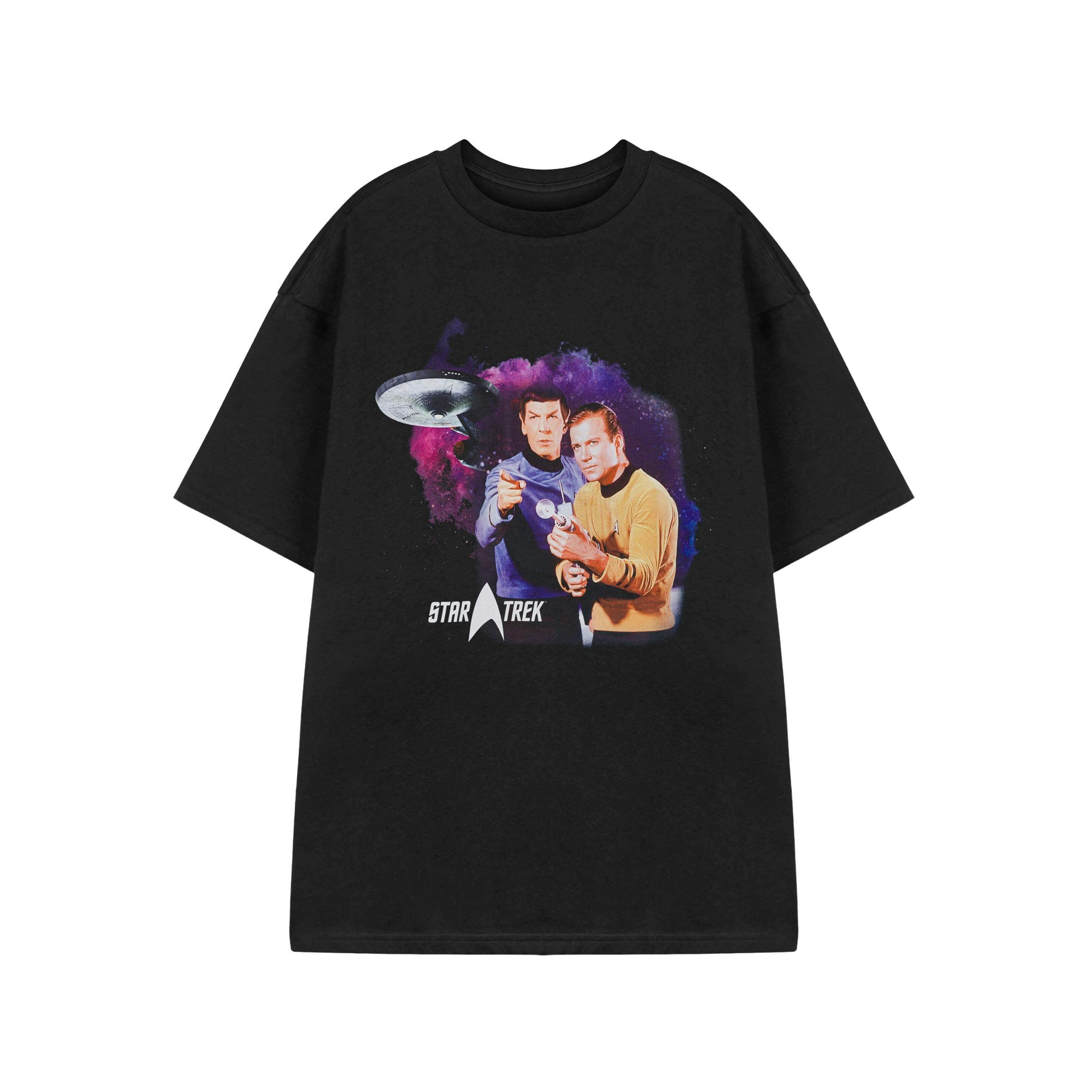Star Trek Mens Black Classic Short Sleeved T-Shirt by Vanilla Underground , view 1 of 3