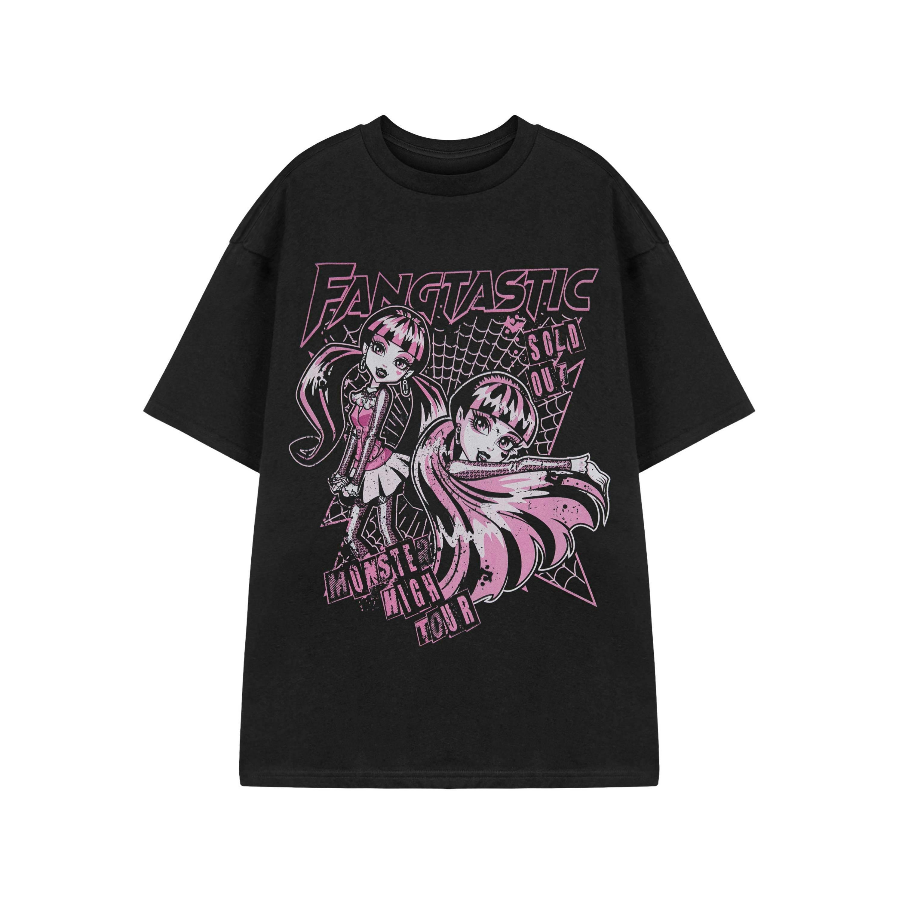 Monster High Womens Black Fangtastic Short Sleeved T-Shirt by Vanilla Underground , view 1 of 3
