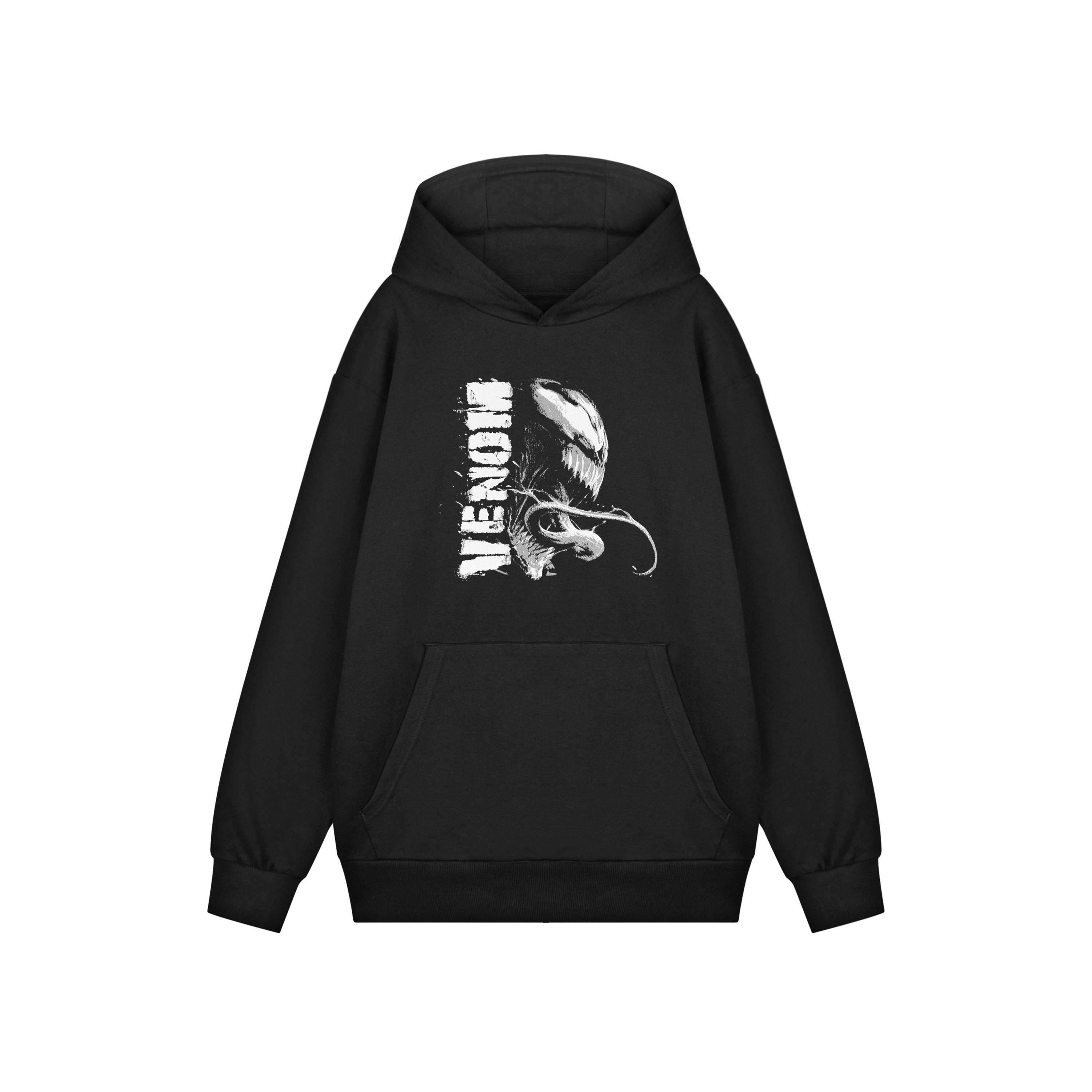 Marvel Mens Black Black And White Hoodie by Vanilla Underground , view 1 of 3