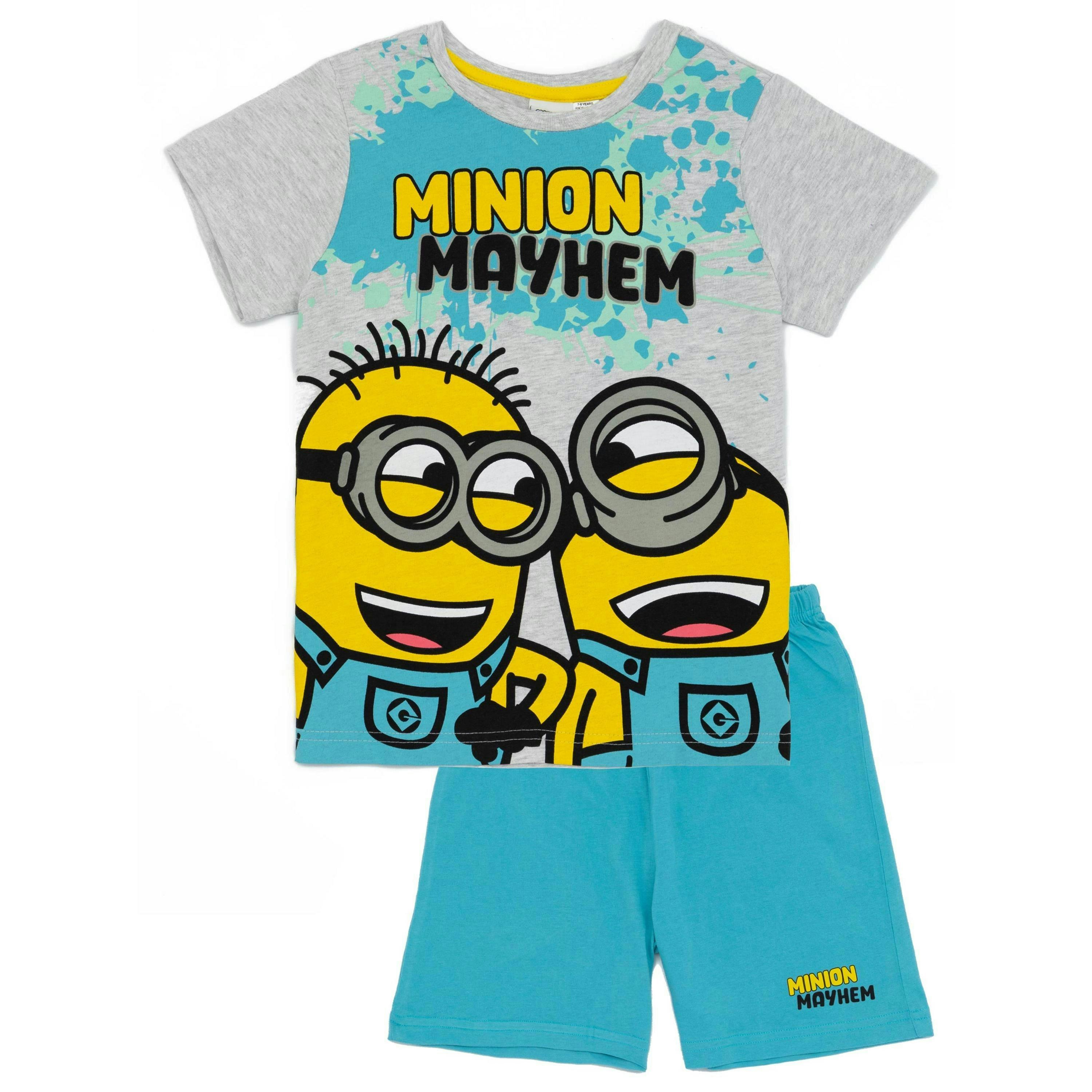 Minions Boys Blue Mayhem Short Sleeve Short Leg Pyjama Set by Vanilla Underground , view 1 of 5