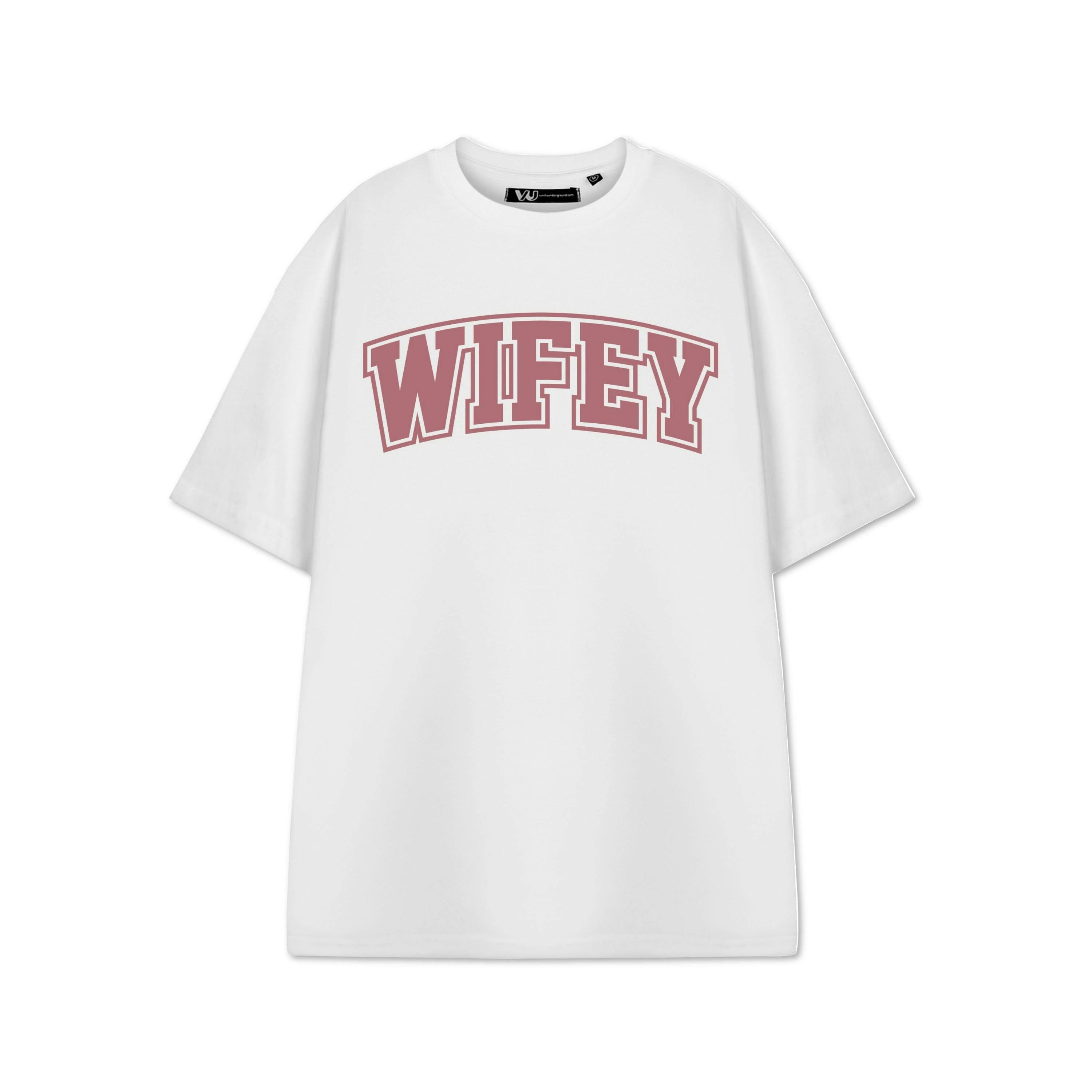 Show Me The Merch Womens White Wifey Short Sleeved T-Shirt by Vanilla Underground , view 1 of 1