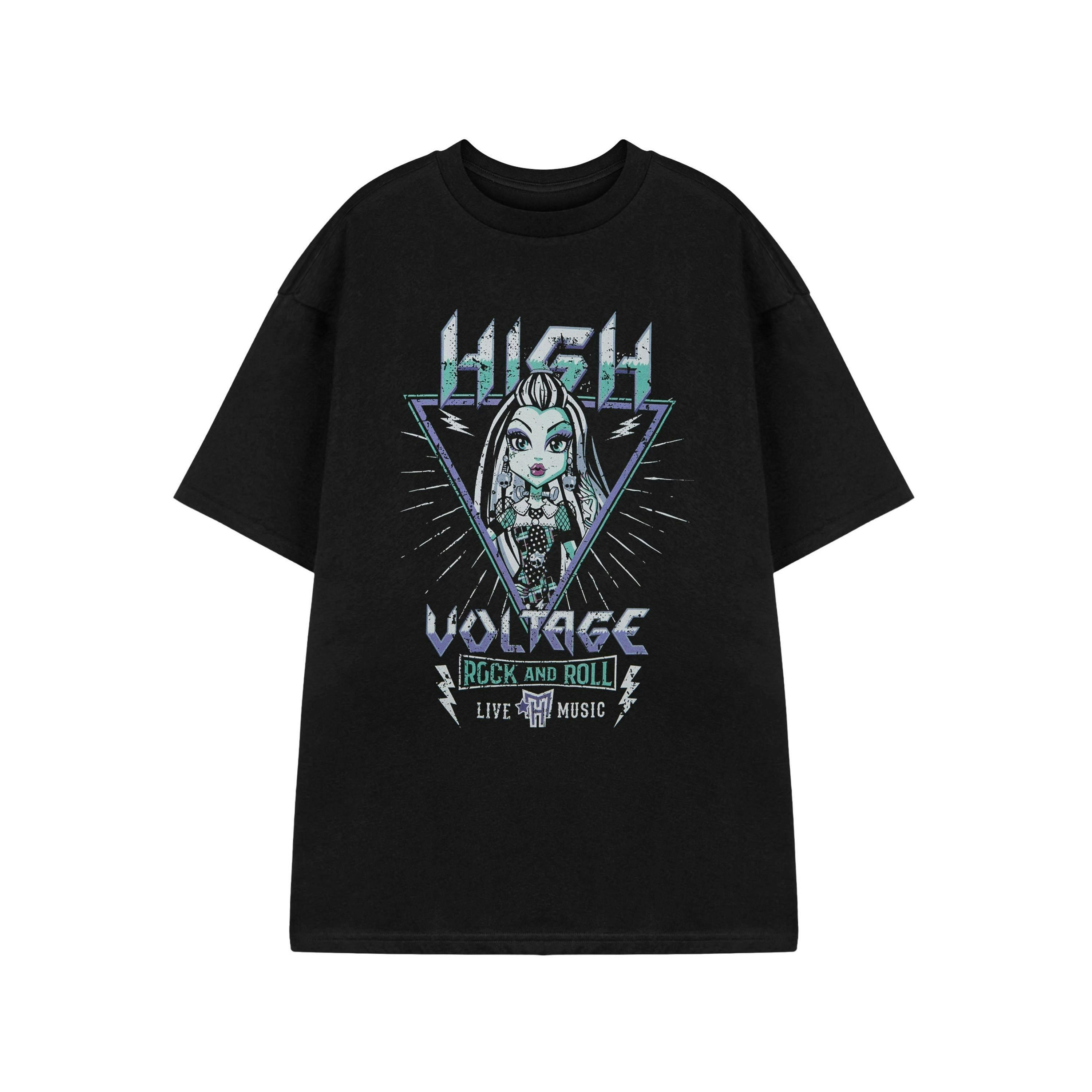 Monster High Womens Black High Voltage Short Sleeved T-Shirt by Vanilla Underground , view 1 of 3