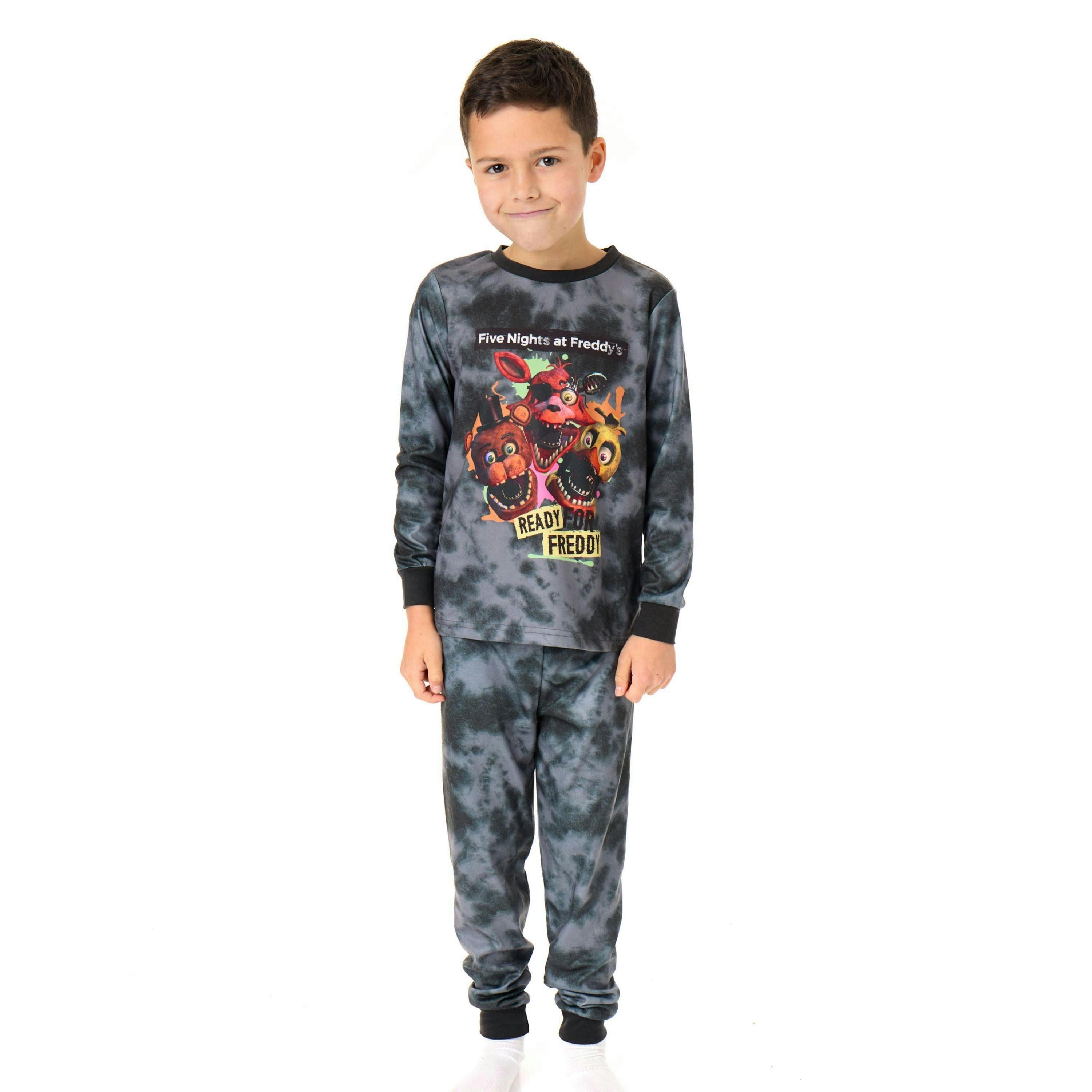 Five Nights At Freddy's Boys Black Ready For Freddy Long Sleeve Long Leg Pyjama Set by Vanilla Underground , view 1 of 6