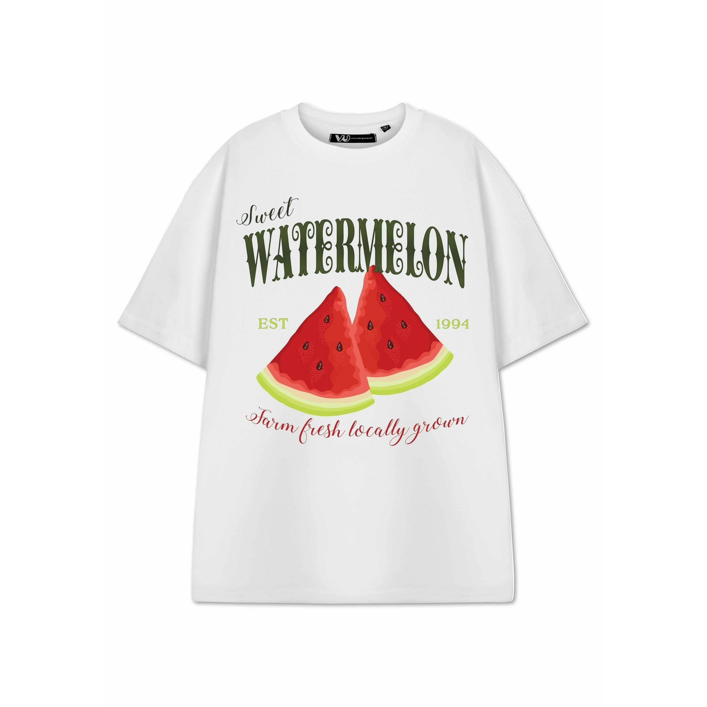 Show Me The Merch Womens White Watermelon Short Sleeved T-Shirt by Vanilla Underground , view 1 of 1