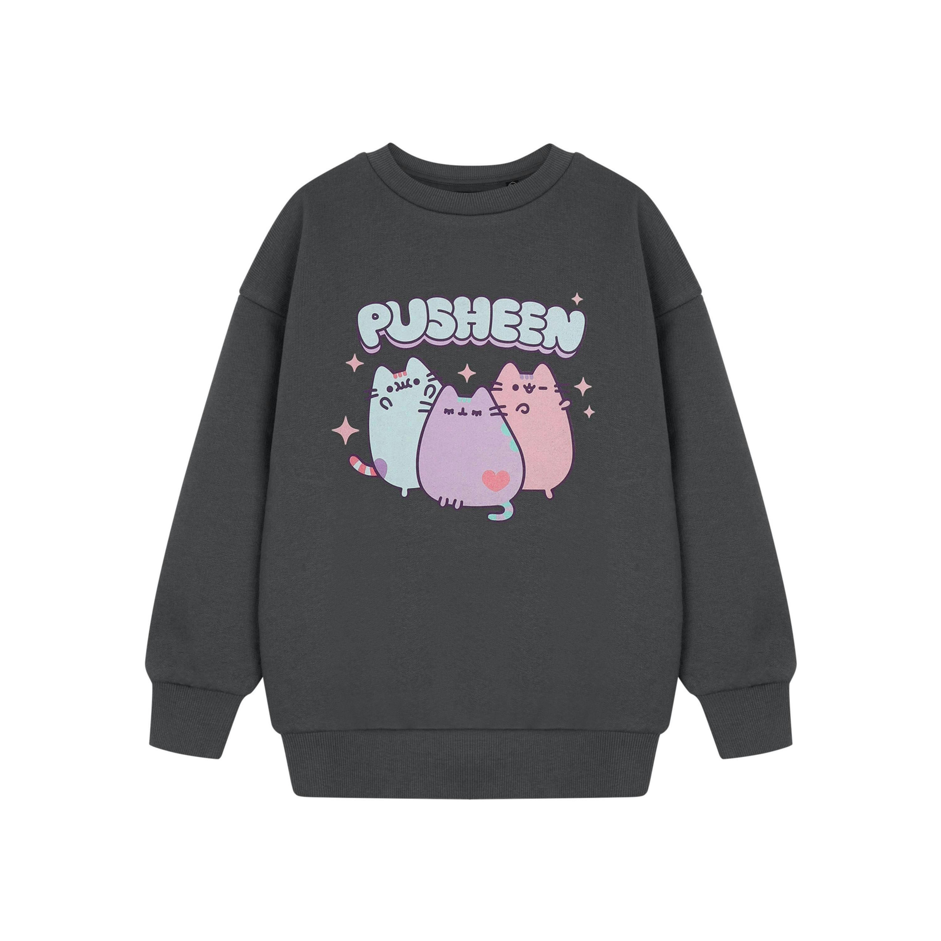 Pusheen Girls Grey Pastel Sweatshirt by Vanilla Underground , view 1 of 3