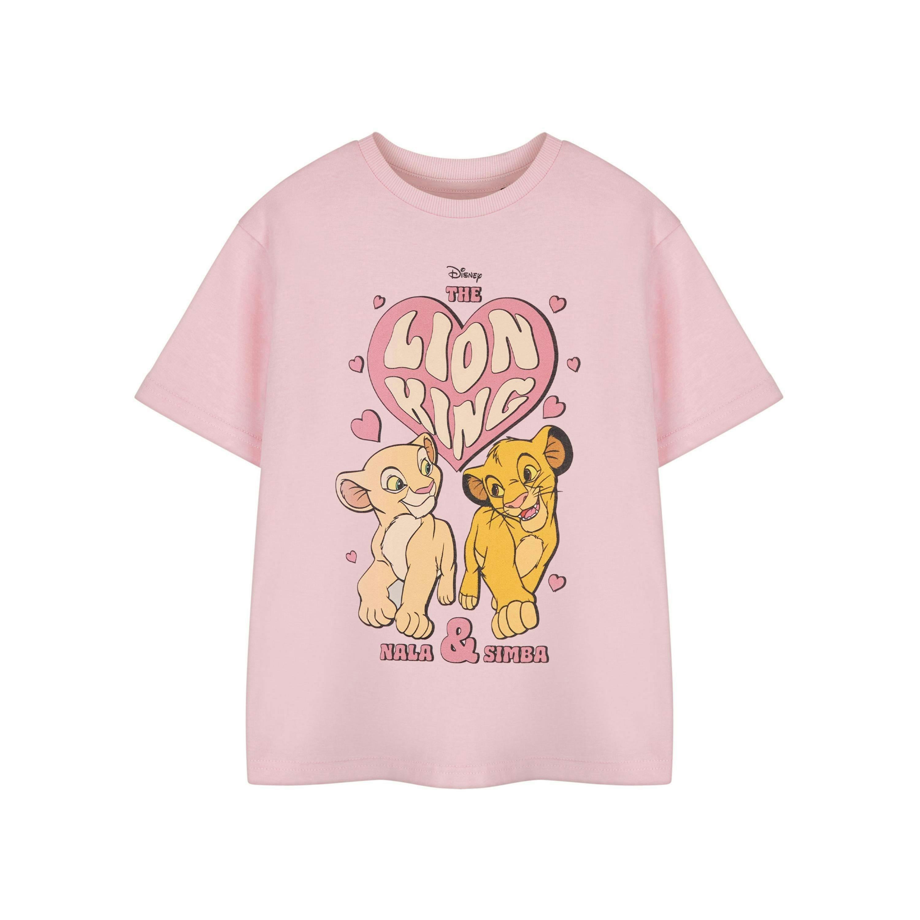 Disney Lion King Girls Pink Heart Short Sleeved T-Shirt by Vanilla Underground , view 1 of 3