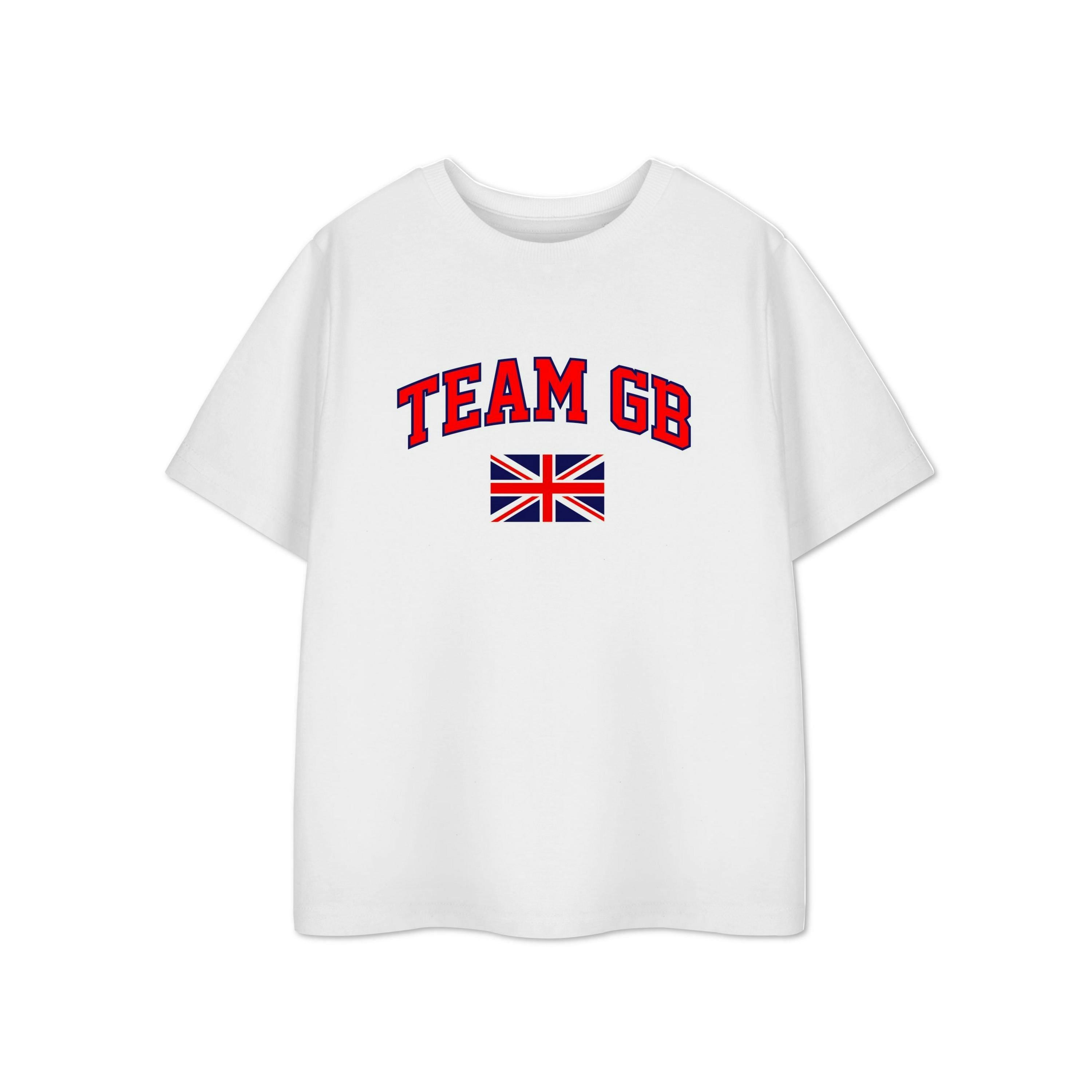 Show Me The Merch Unisex Kids White Team GB Short Sleeved T-Shirt by Vanilla Underground , view 1 of 1