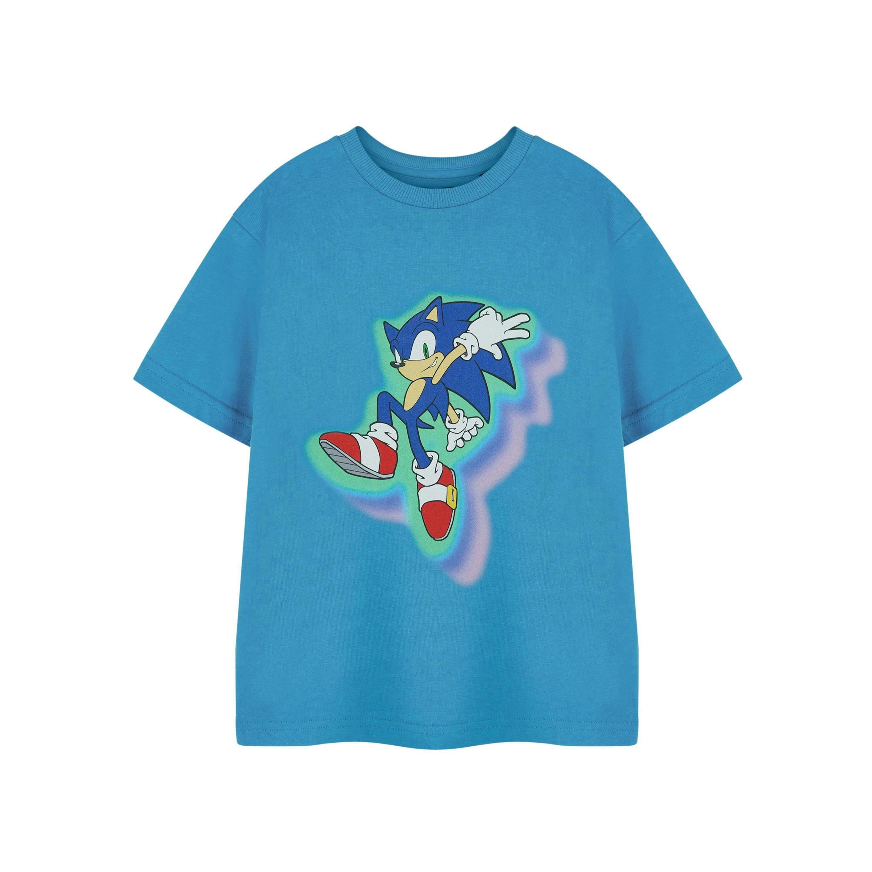 Sonic the Hedgehog Boys Blue Glow Trio Short Sleeved T-Shirt by Vanilla Underground , view 1 of 3
