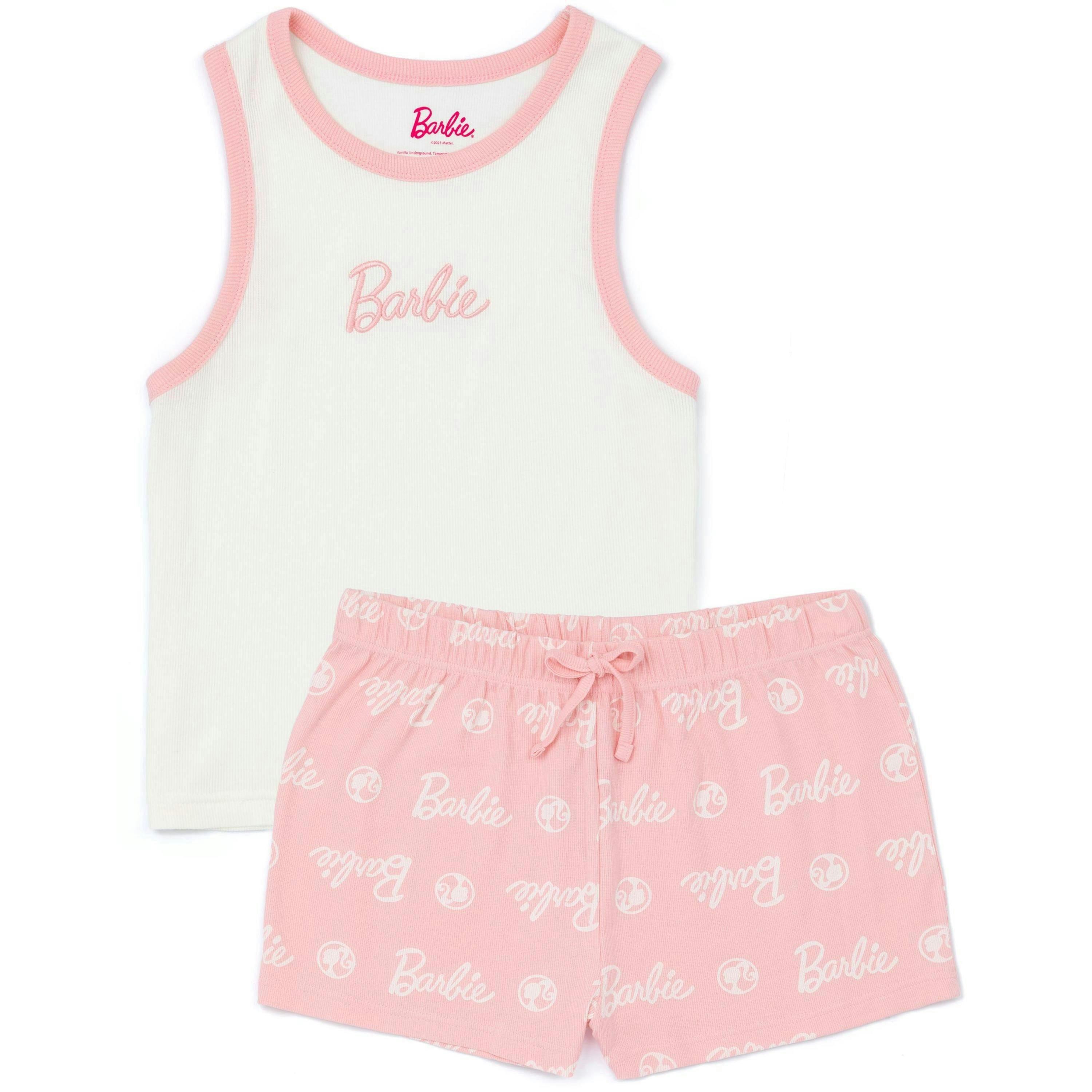 Barbie Womens Pink Vest and Shorts Pyjama Set by Vanilla Underground , view 1 of 5