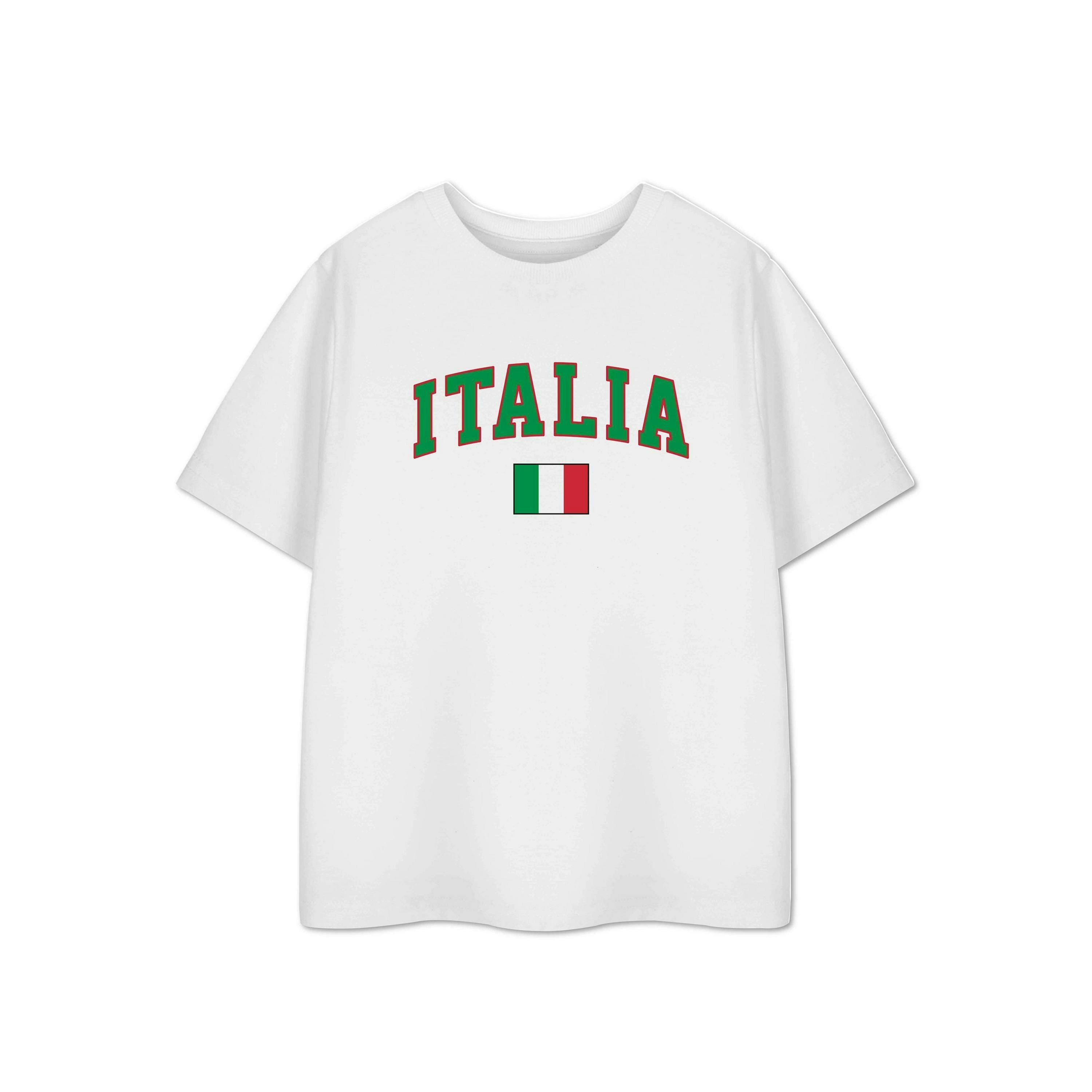 Show Me The Merch Unisex Kids White Italy Short Sleeved T-Shirt by Vanilla Underground , view 1 of 1
