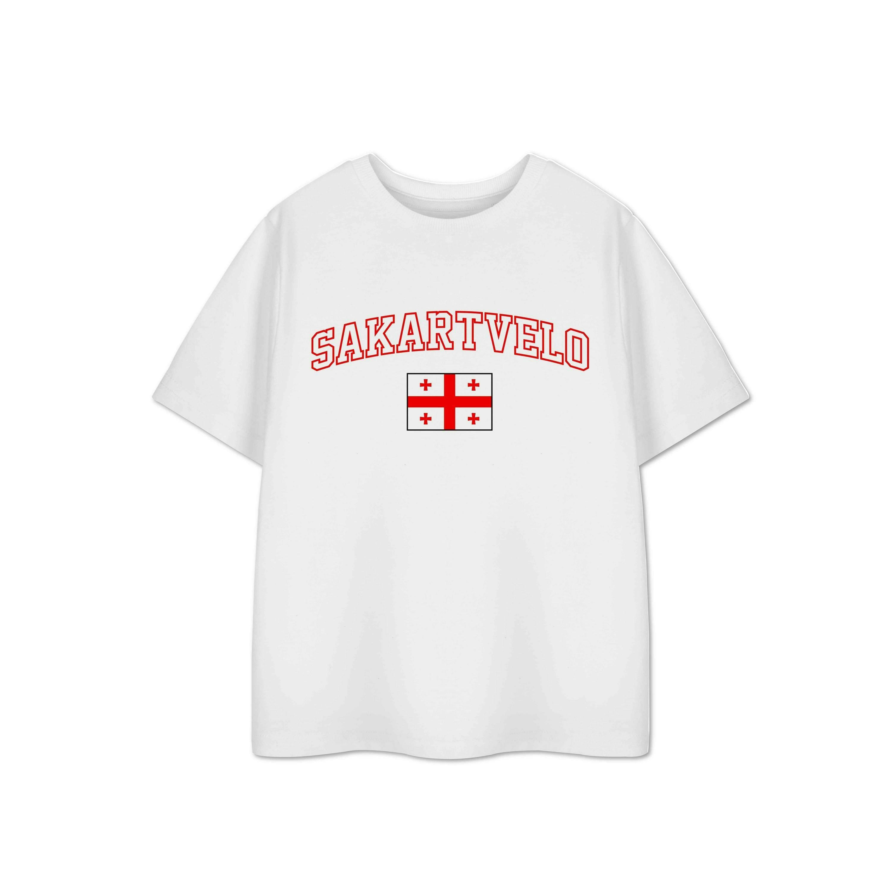 Show Me The Merch Unisex Kids White Georgia Short Sleeved T-Shirt by Vanilla Underground , view 1 of 1