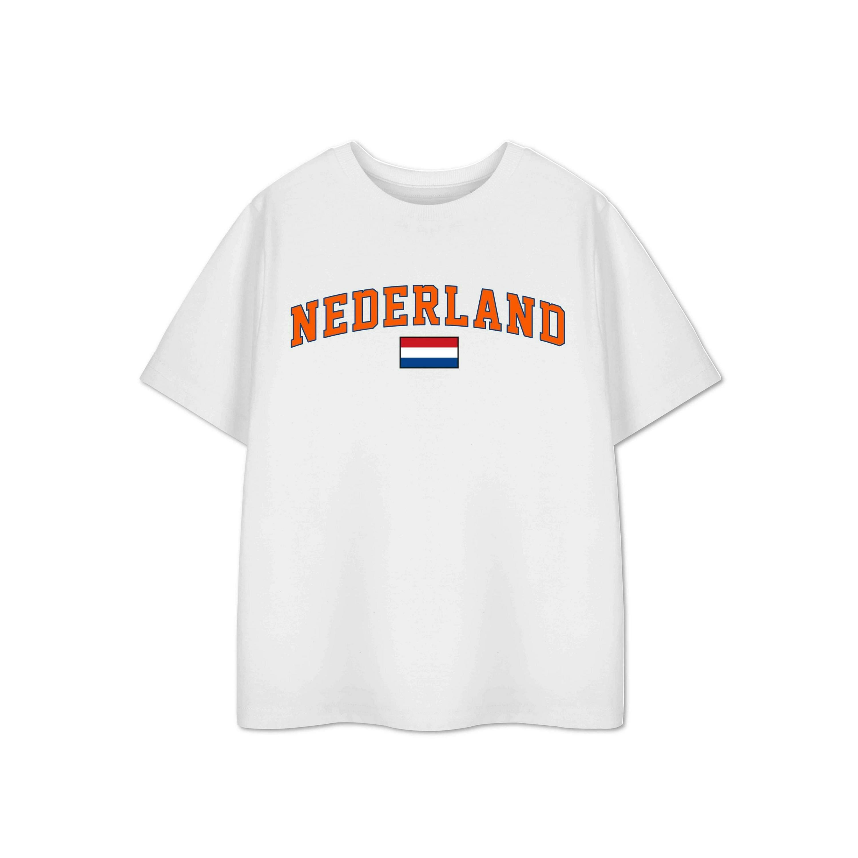 Show Me The Merch Unisex Kids White Netherlands Short Sleeved T-Shirt by Vanilla Underground , view 1 of 1