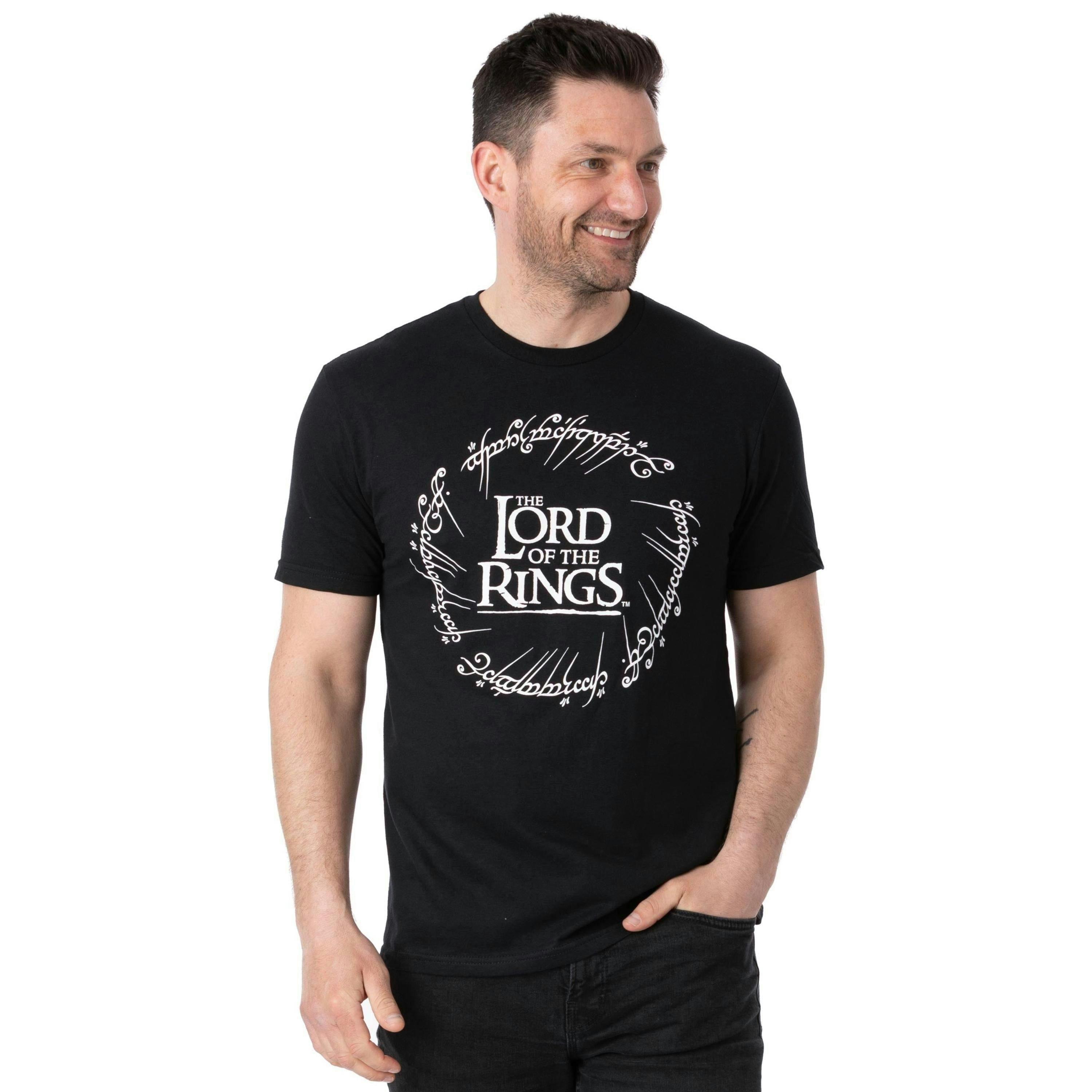 Lord Of The Rings Mens Black Logo Short Sleeved T-Shirt by Vanilla Underground , view 1 of 6