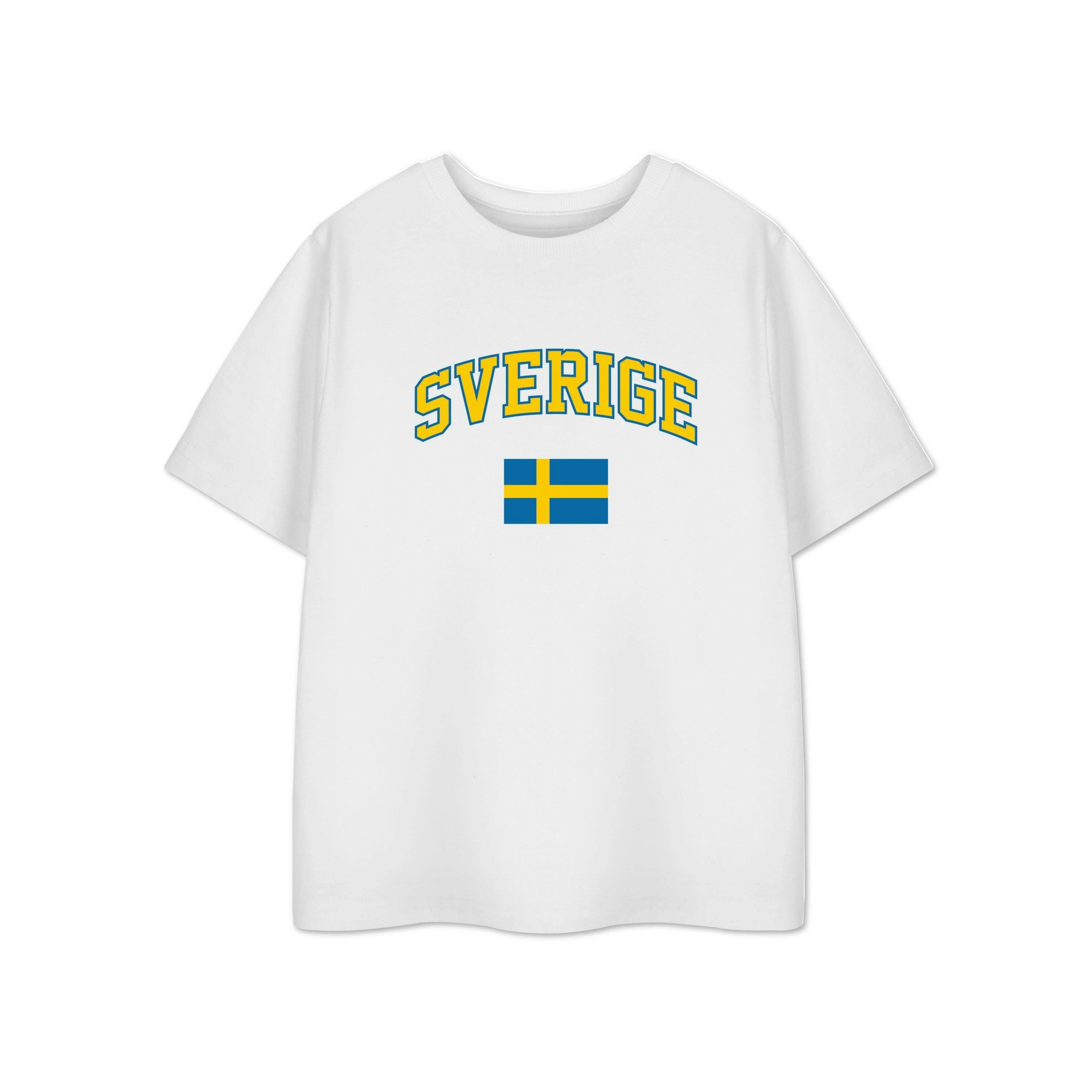 Show Me The Merch Unisex Kids White Sweden Short Sleeved T-Shirt by Vanilla Underground , view 1 of 1