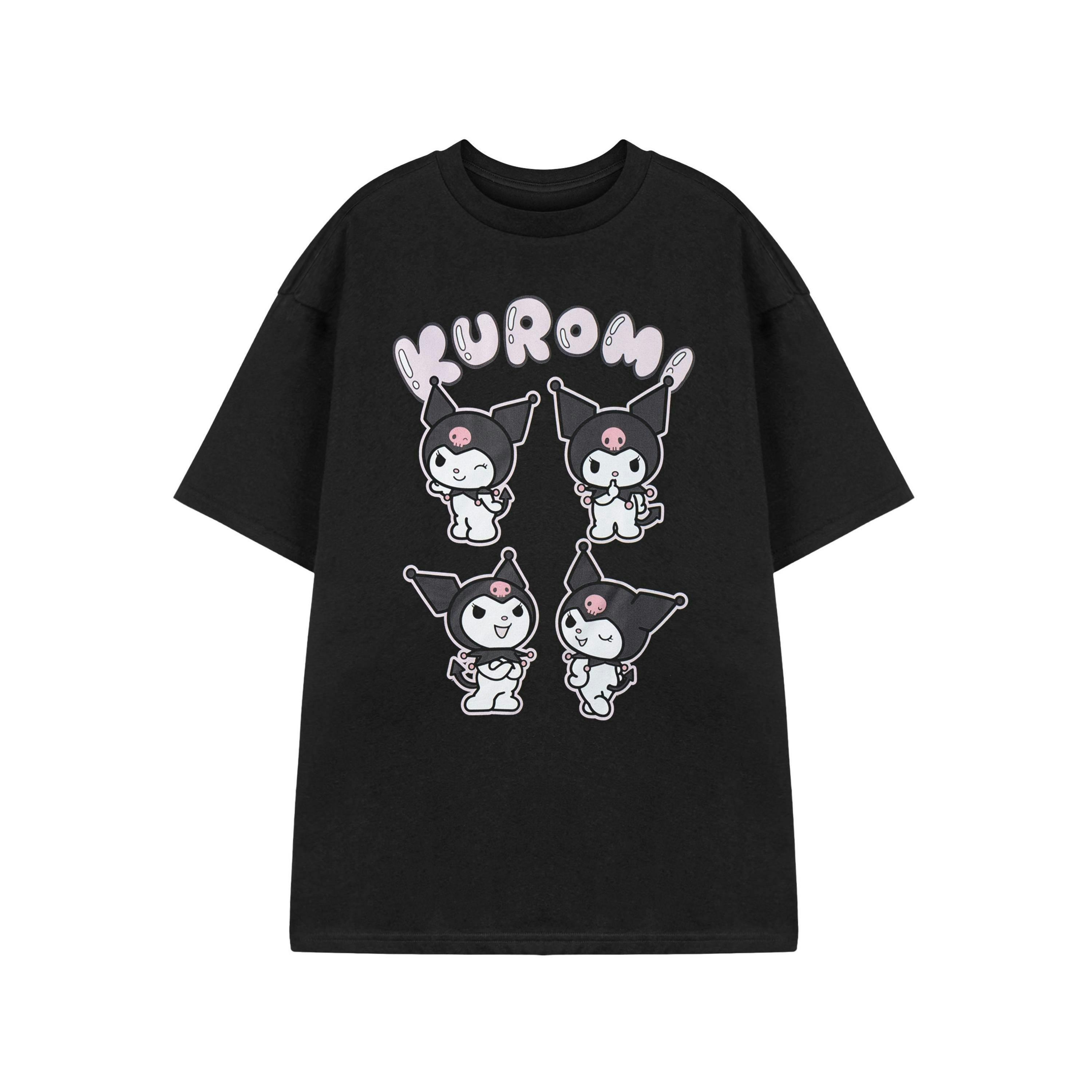 Hello Kitty Womens Black Kuromi Short Sleeved T-Shirt by Vanilla Underground , view 1 of 3