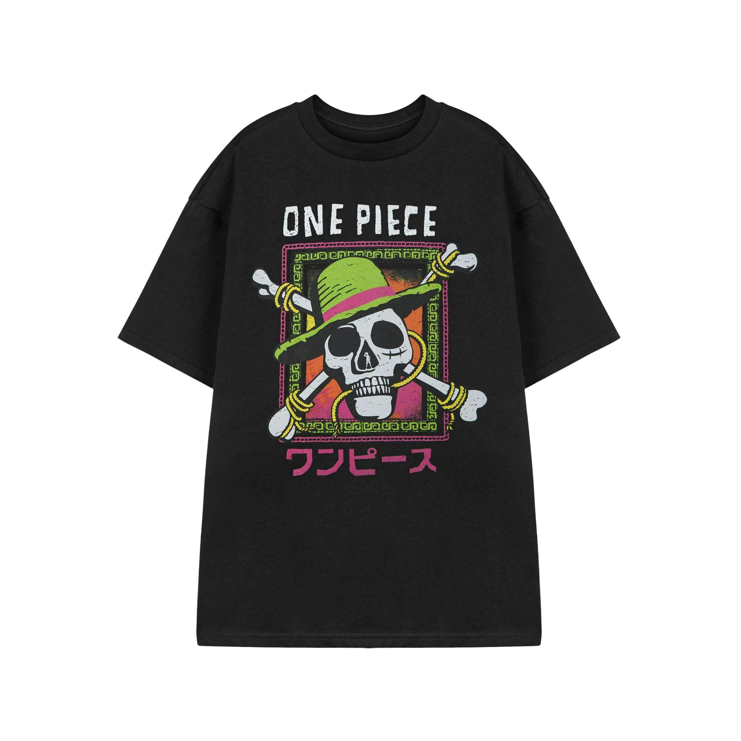 One Piece Mens Black Skull Short Sleeved T-Shirt by Vanilla Underground , view 1 of 3
