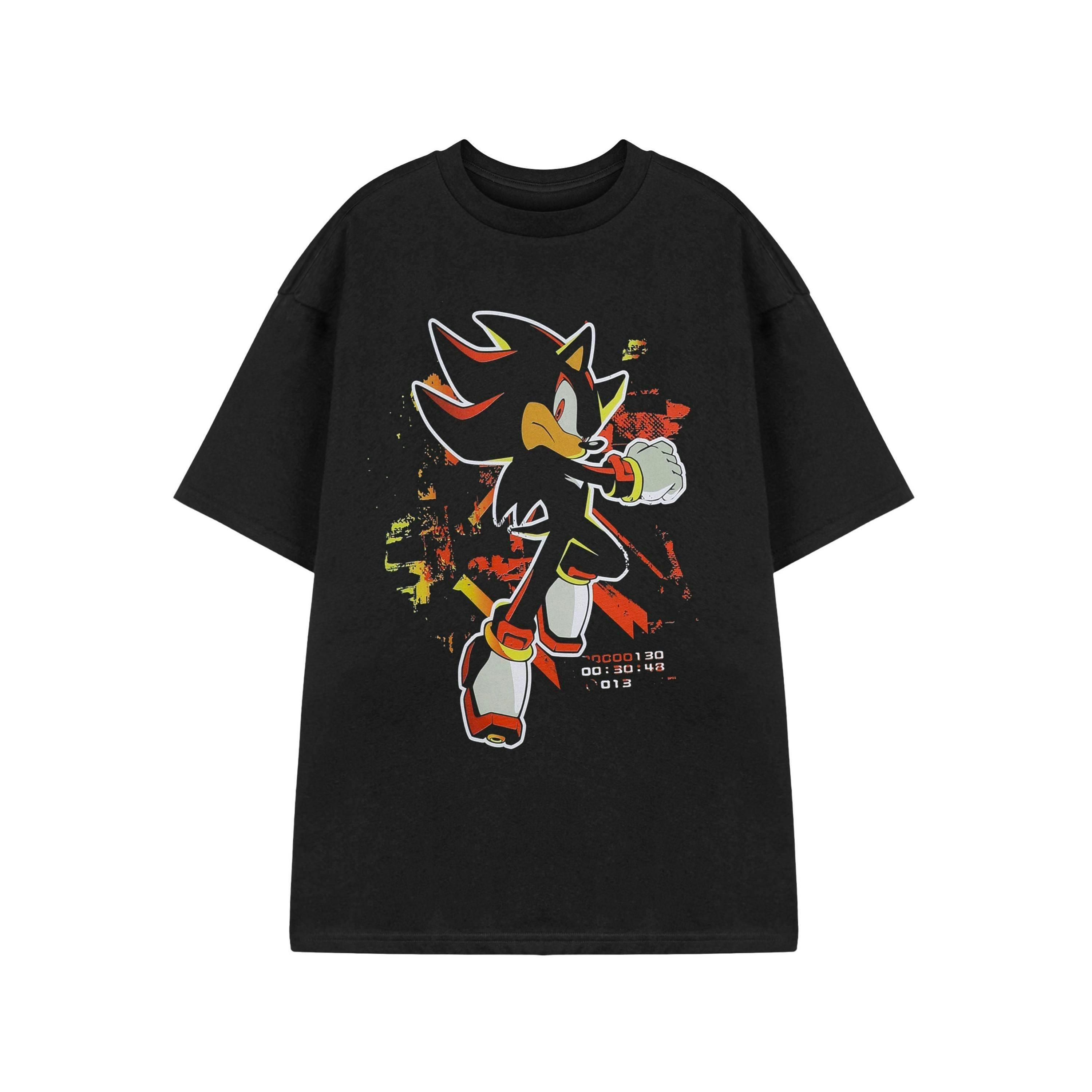 Sonic the Hedgehog Mens Black Shadow Paint Short Sleeved T-Shirt by Vanilla Underground , view 1 of 3