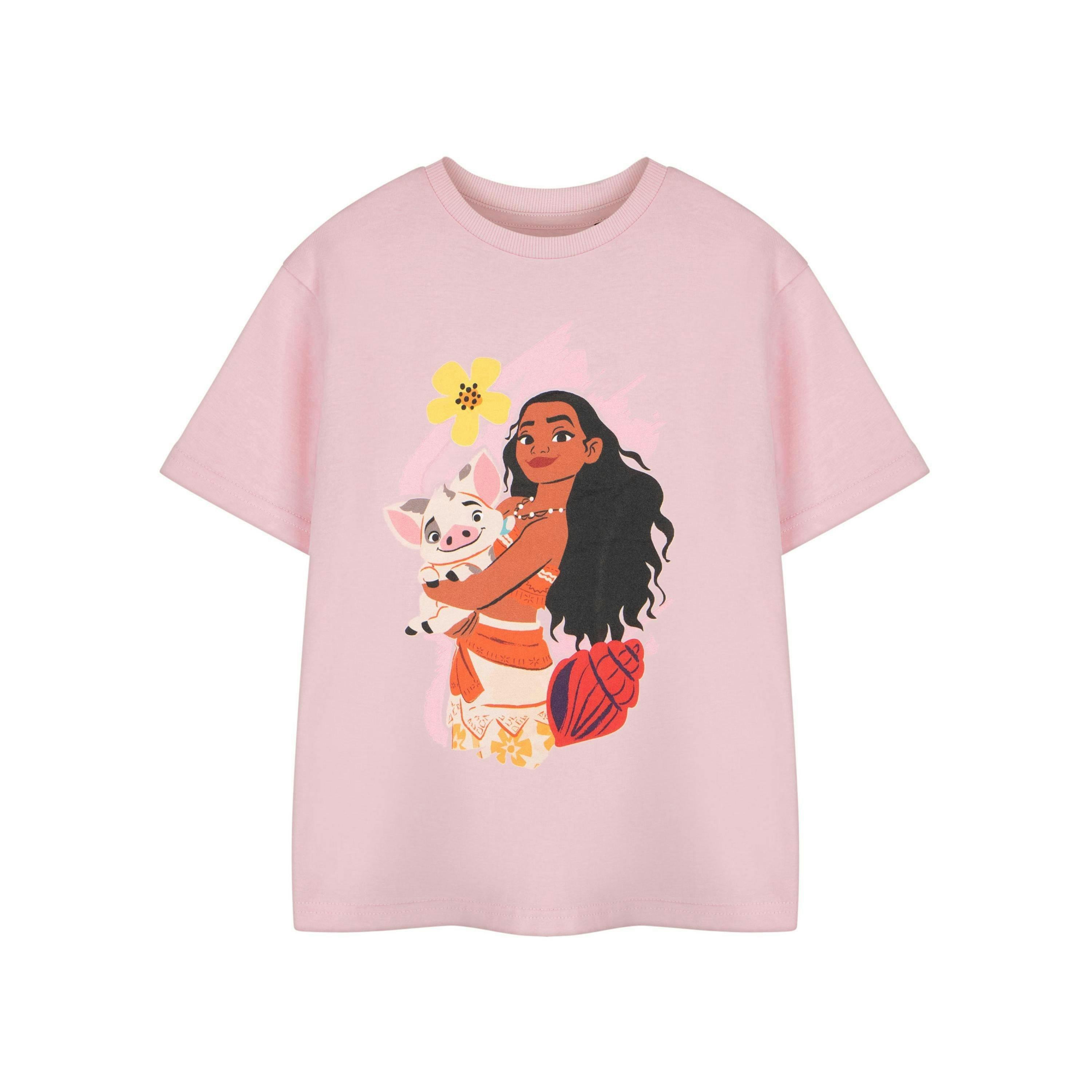 Disney Girls Pink Moana & Pua Short Sleeved T-Shirt by Vanilla Underground , view 1 of 3