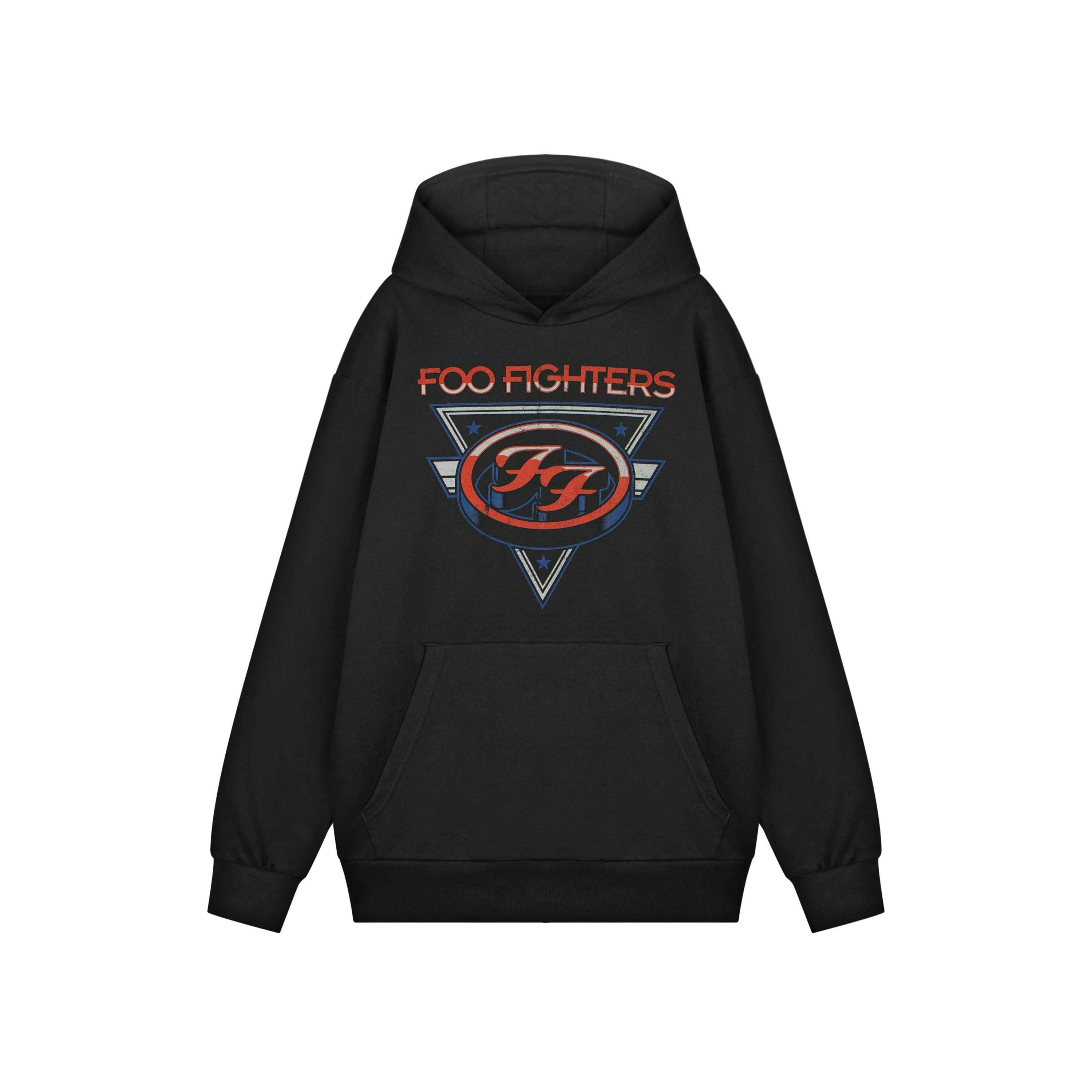 Foo Fighters Unisex Black Triangle Stars Adults Hoodie by Vanilla Underground , view 1 of 3