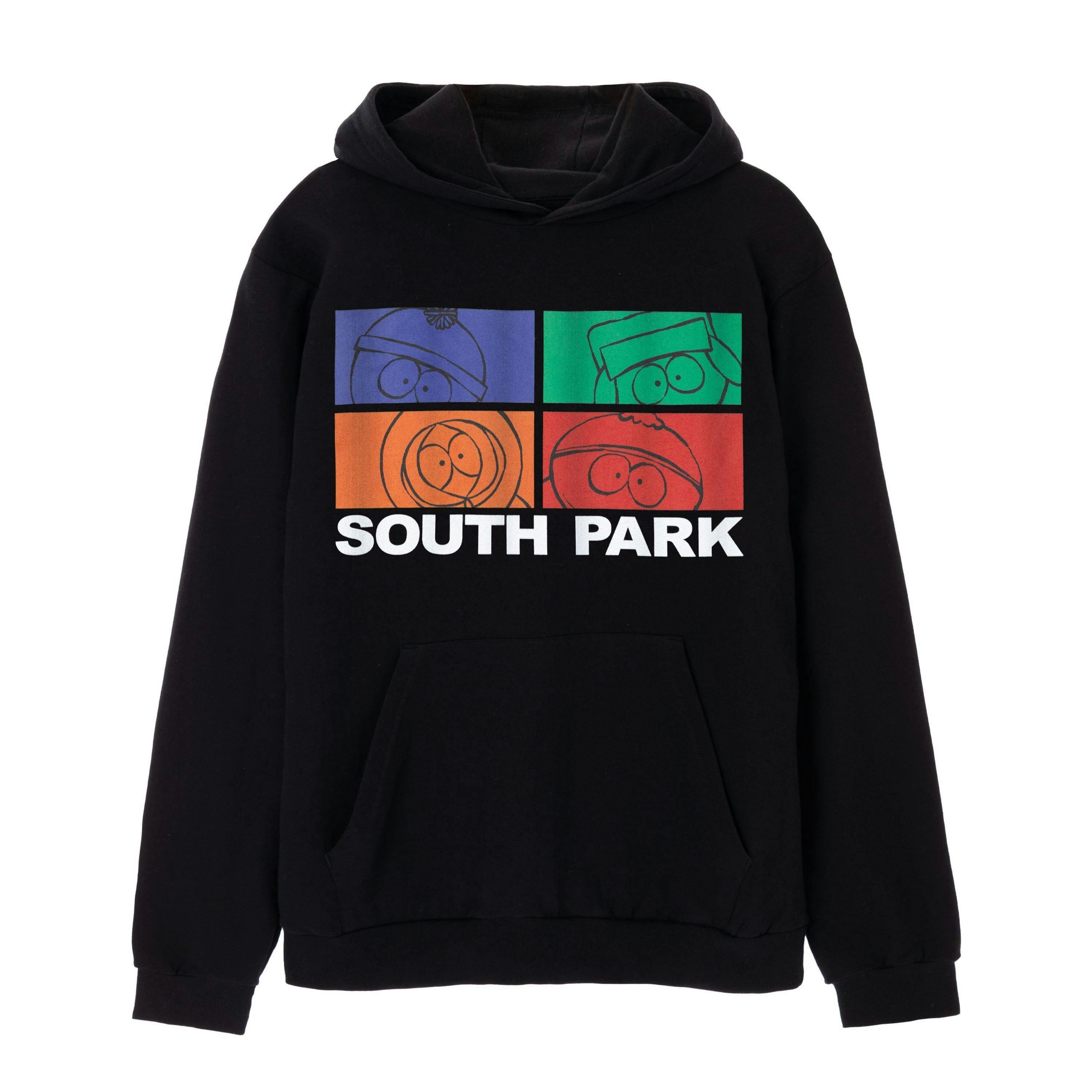 South Park Mens Black Coloured Blocks Hoodie by Vanilla Underground , view 1 of 6