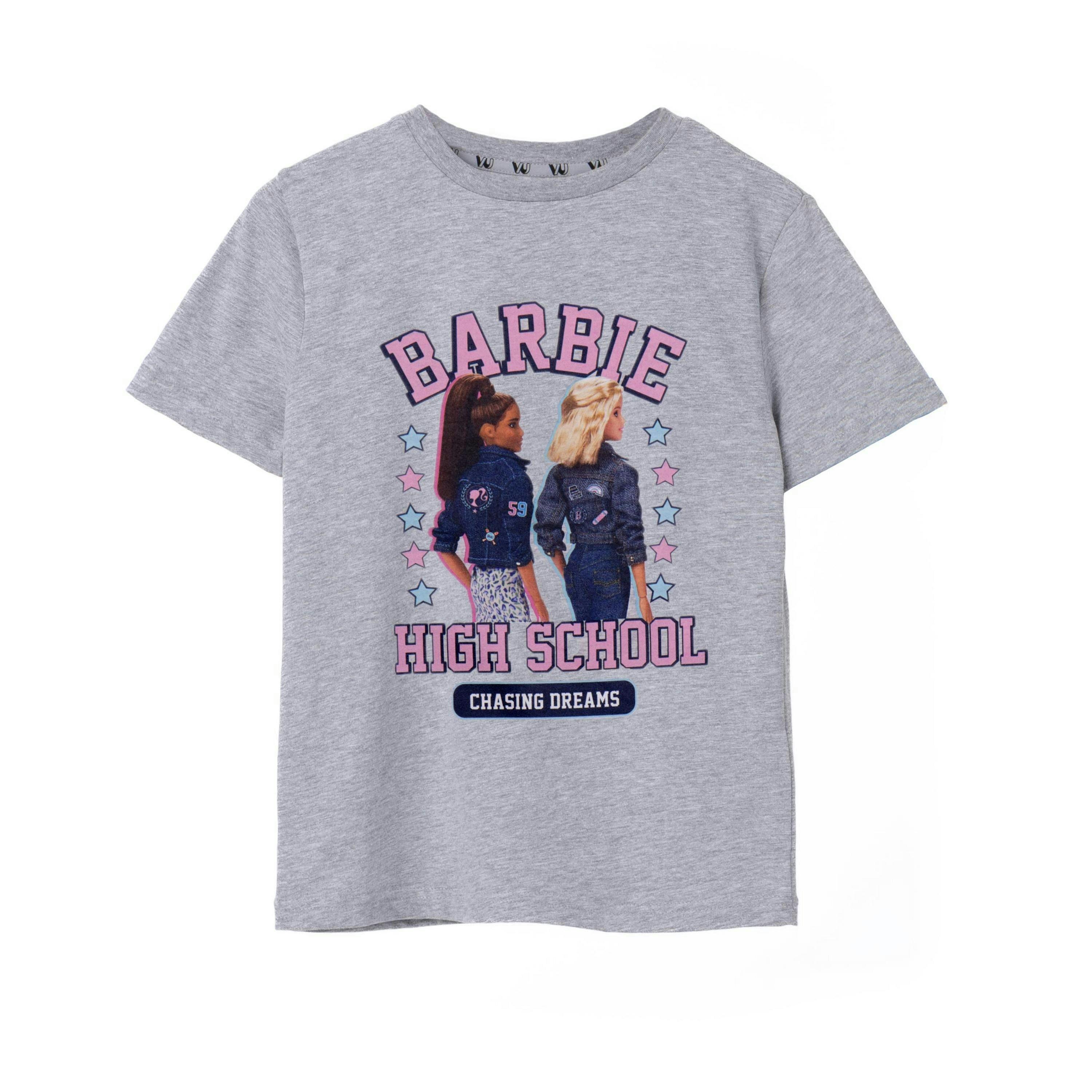 Barbie Girls Grey High School Short Sleeved T-Shirt by Vanilla Underground , view 1 of 6