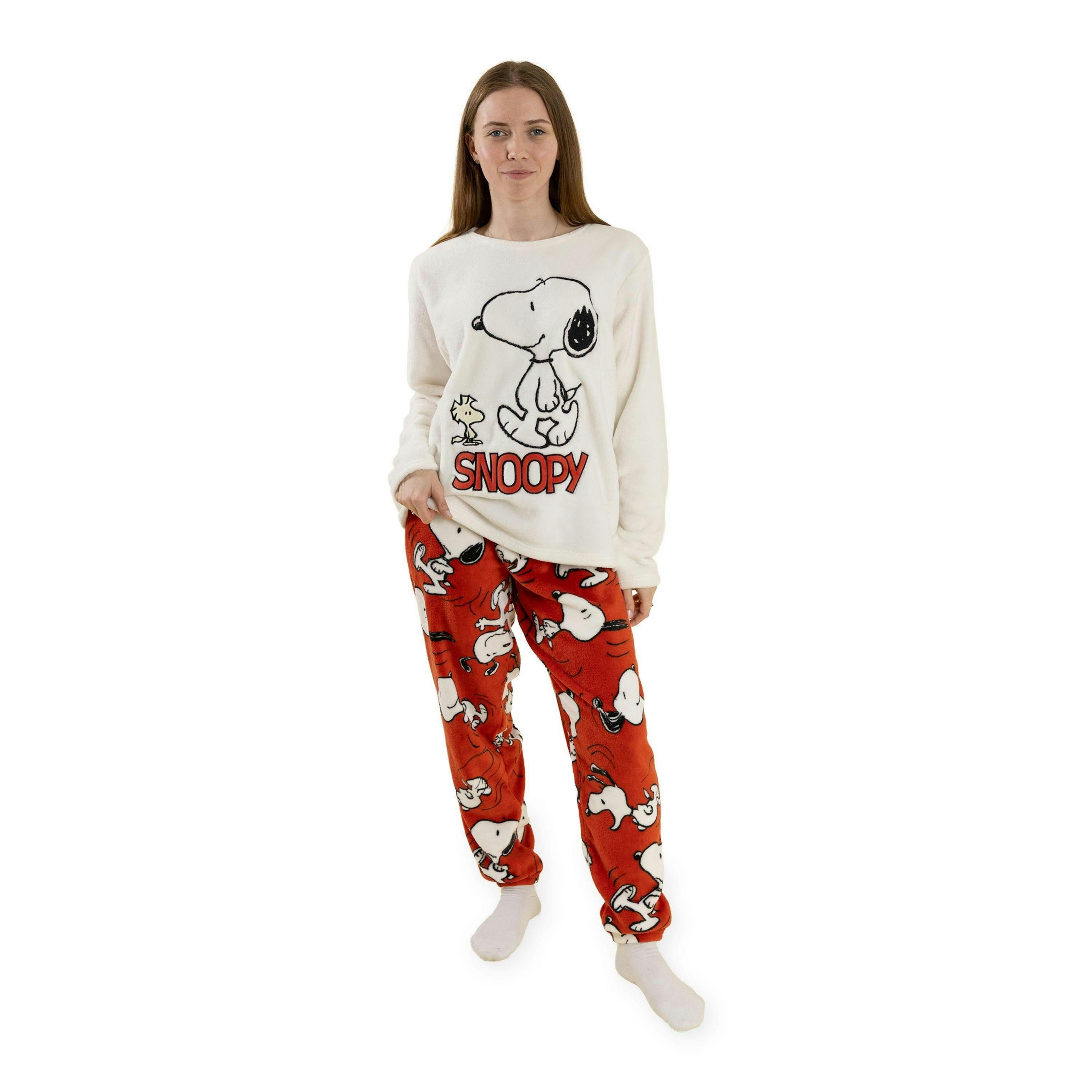 Peanuts Womens Red Snoopy Long Sleeve Long Leg Pyjama Set by Vanilla Underground , view 1 of 6