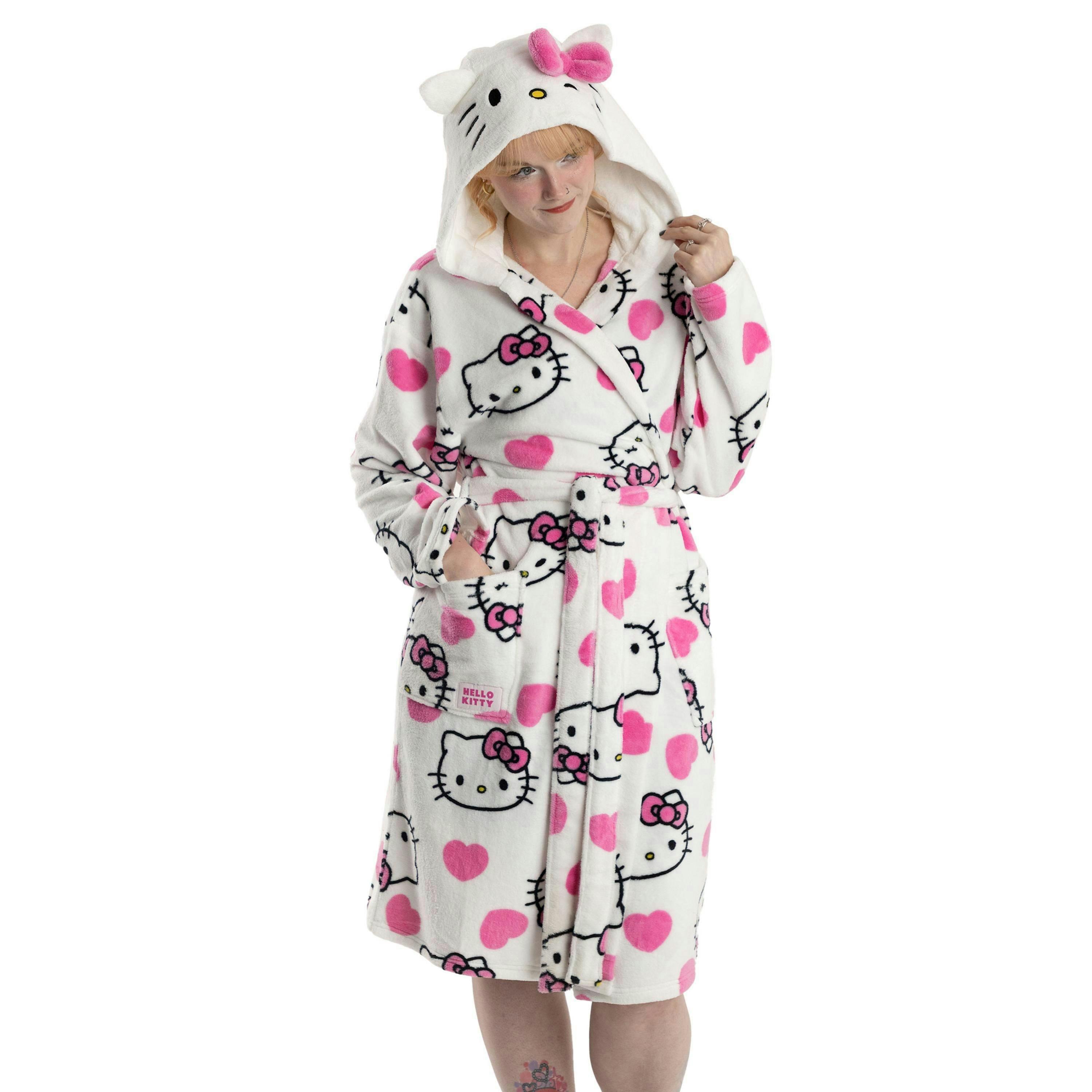 Hello Kitty Womens Multicoloured Character Hooded Bathrobe by Vanilla Underground , view 1 of 6