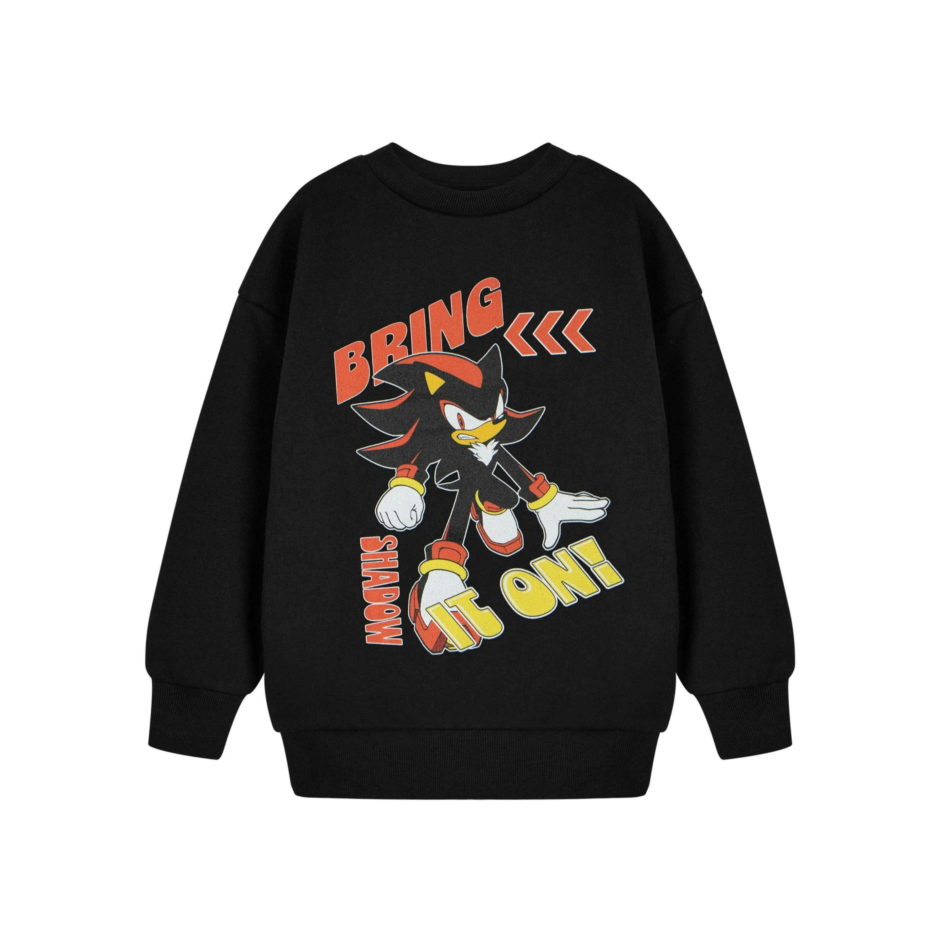 Sonic the Hedgehog Boys Black Bring It On Sweatshirt by Vanilla Underground , view 1 of 3