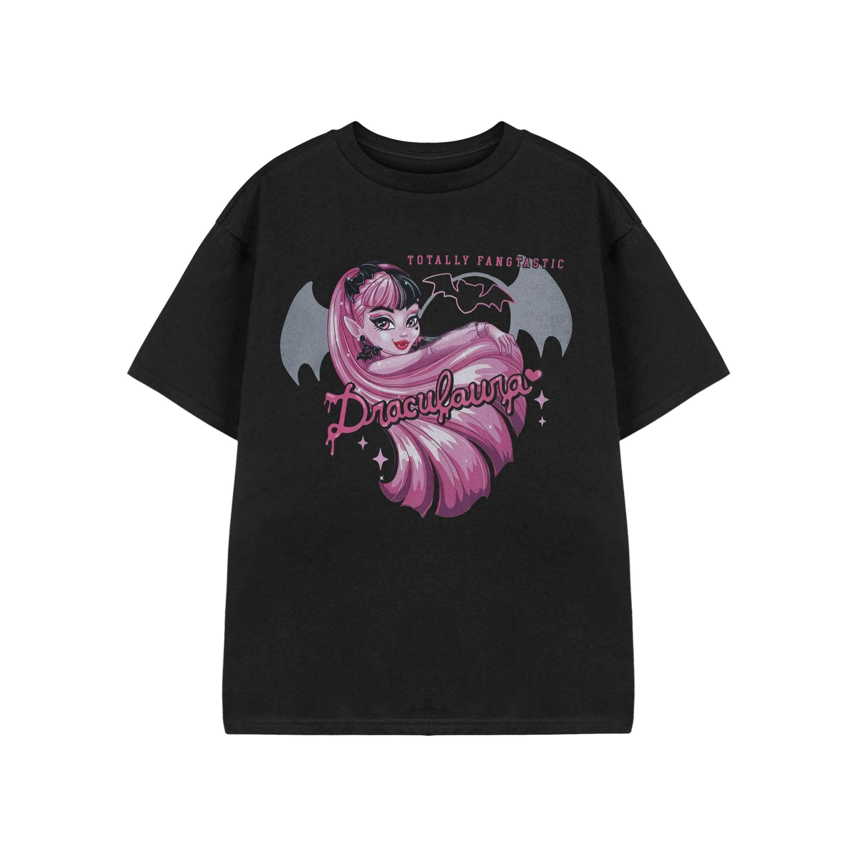 Monster High Girls Black Draculaura Short Sleeved T-Shirt by Vanilla Underground , view 1 of 3