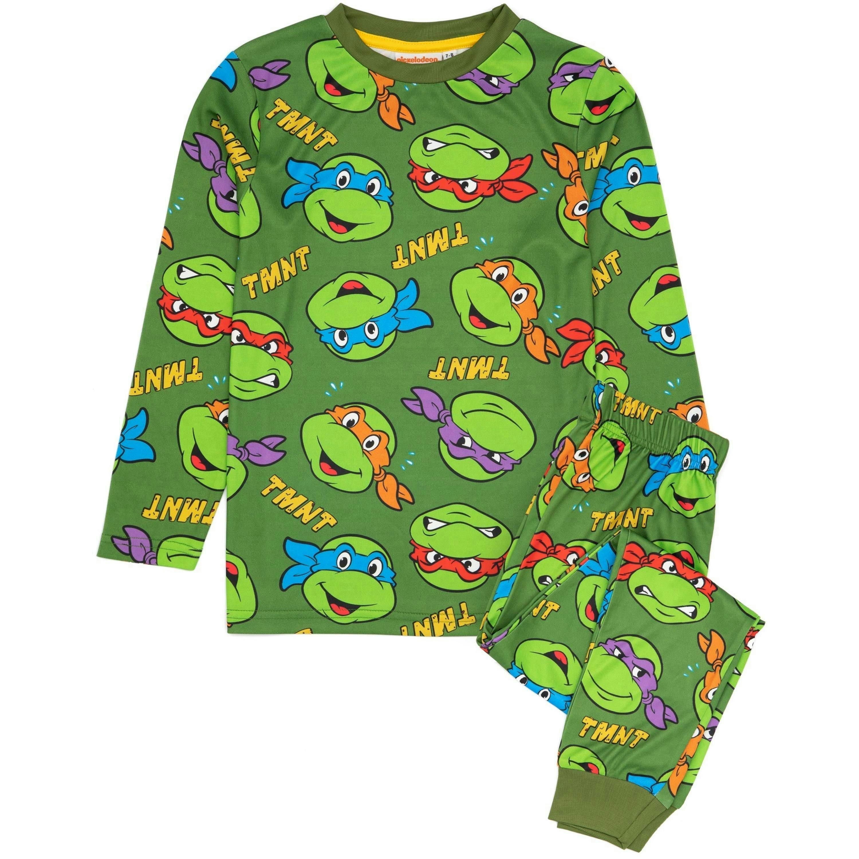Teenage Mutant Ninja Turtles Boys Green Character Short Sleeve Long Leg Pyjama Set by Vanilla Underground , view 1 of 6