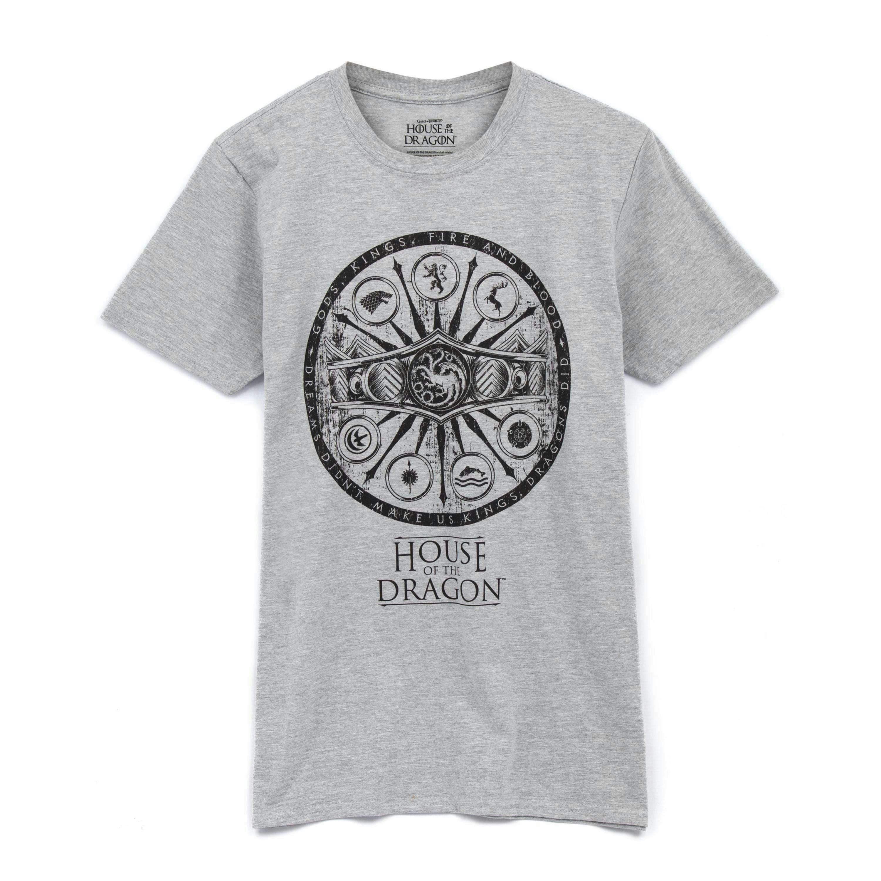 Game of Thrones Mens Grey Symbols Short Sleeved T-Shirt by Vanilla Underground , view 1 of 6