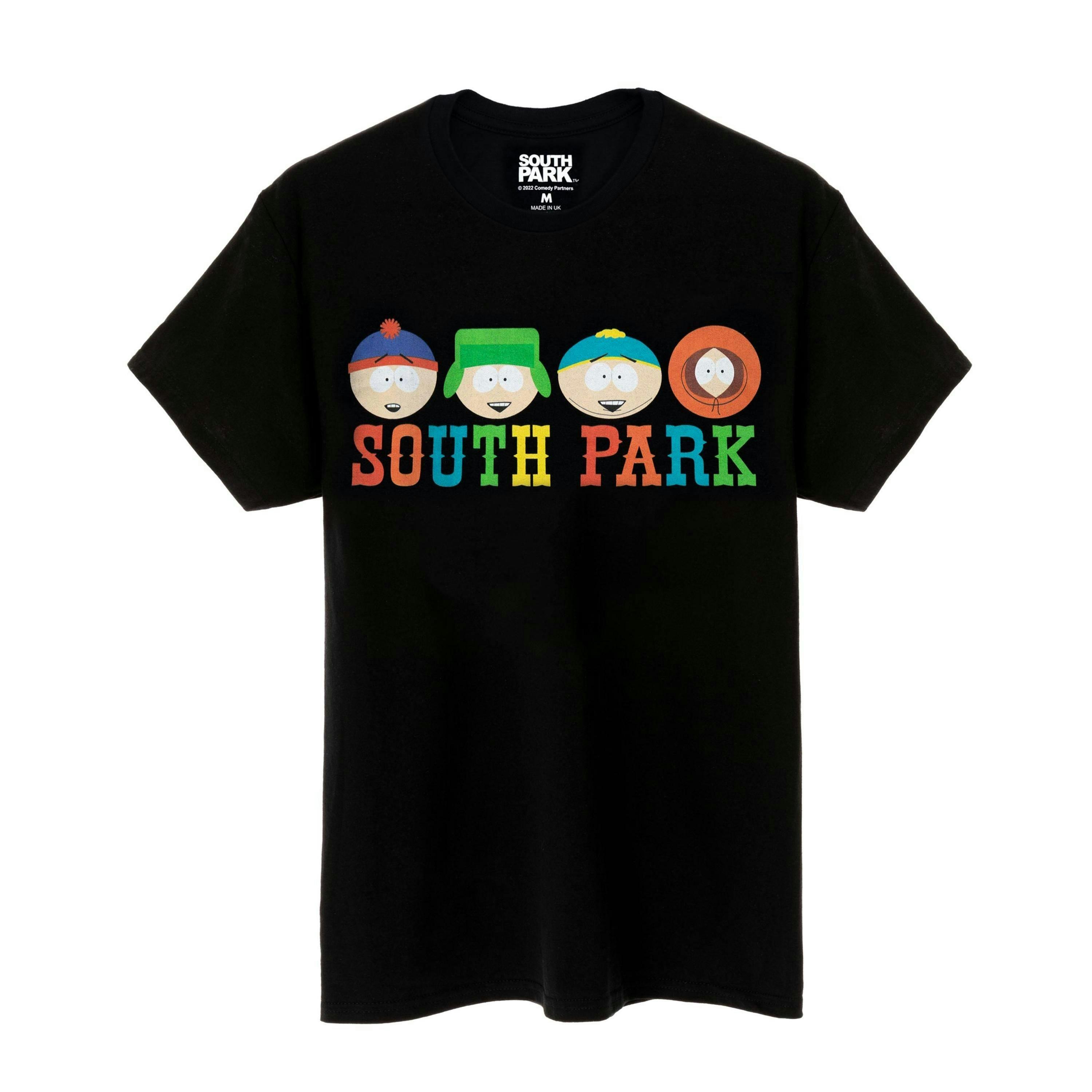 South Park Mens Black Character Logo Short Sleeved T-Shirt by Vanilla Underground , view 1 of 6
