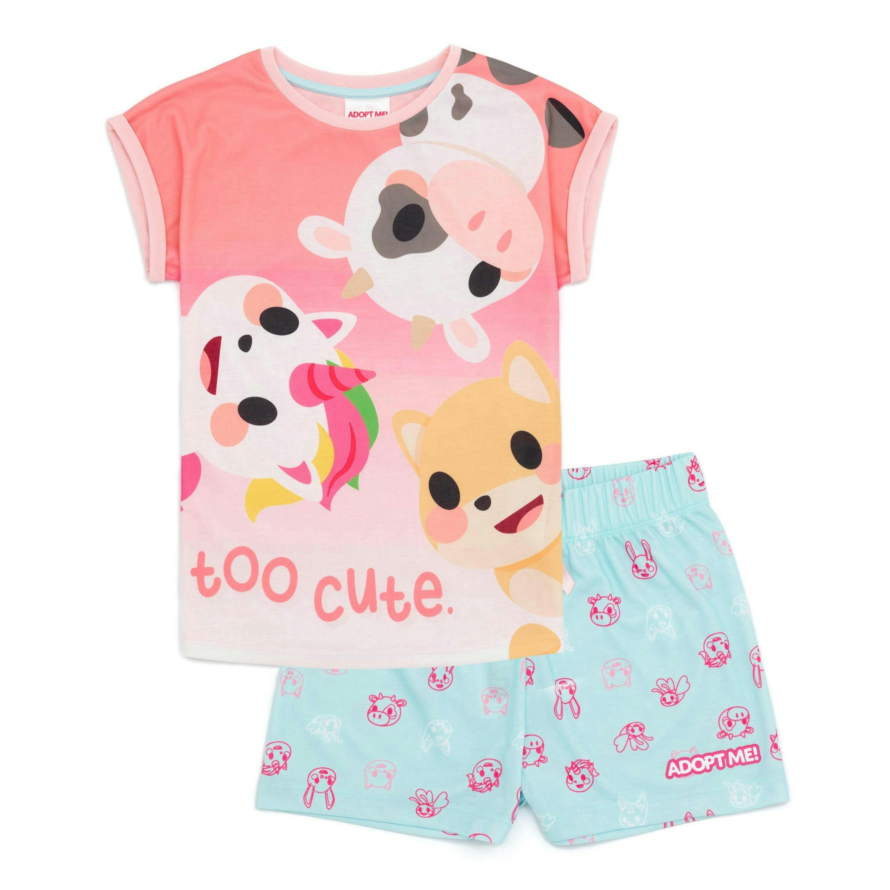 Adopt Me Girls Pink Short Sleeve Short Leg Pyjama Set by Vanilla Underground , view 1 of 6