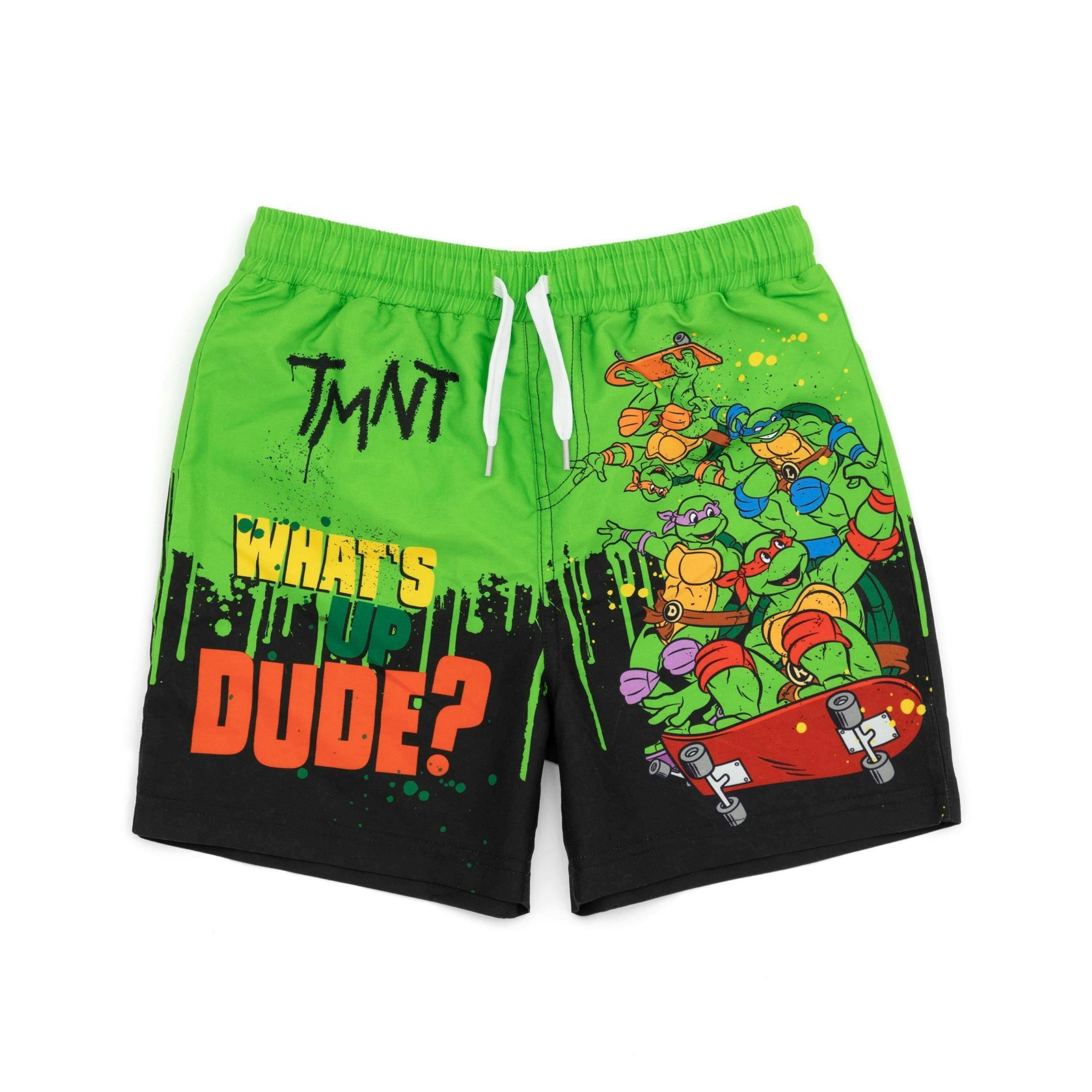 Teenage Mutant Ninja Turtles Boys Multicoloured What'S Up Dude Drawstring Swim Shorts by Vanilla Underground , view 1 of 6