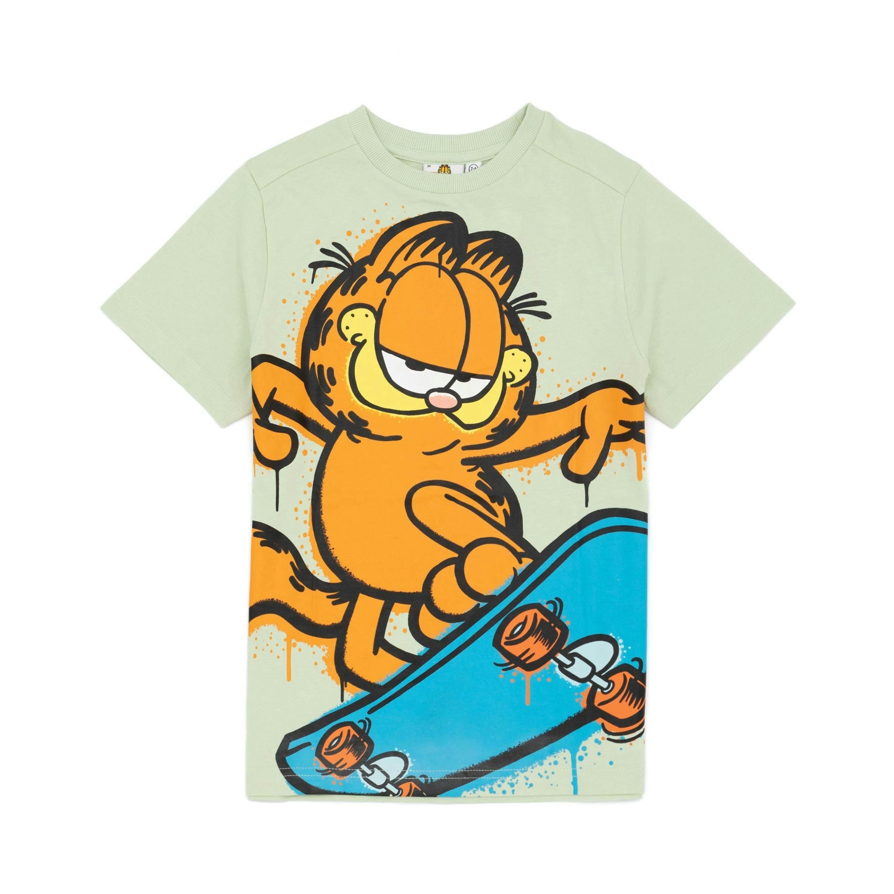 Garfield Boys Green Character Short Sleeved T-Shirt by Vanilla Underground , view 1 of 6