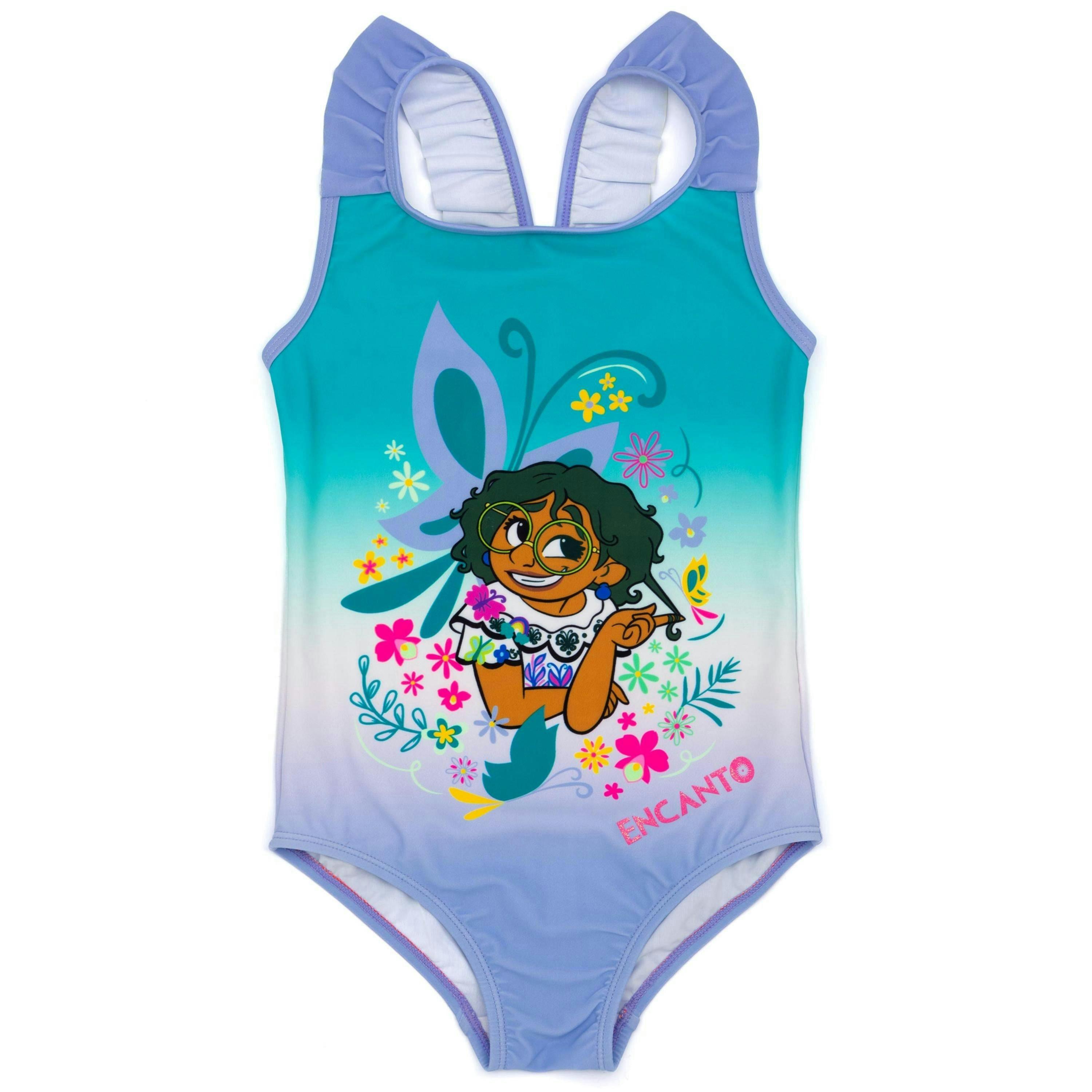 Disney Encanto Girls Blue Mirabel Madrigal 1 Piece Swimming Costume by Vanilla Underground , view 1 of 6