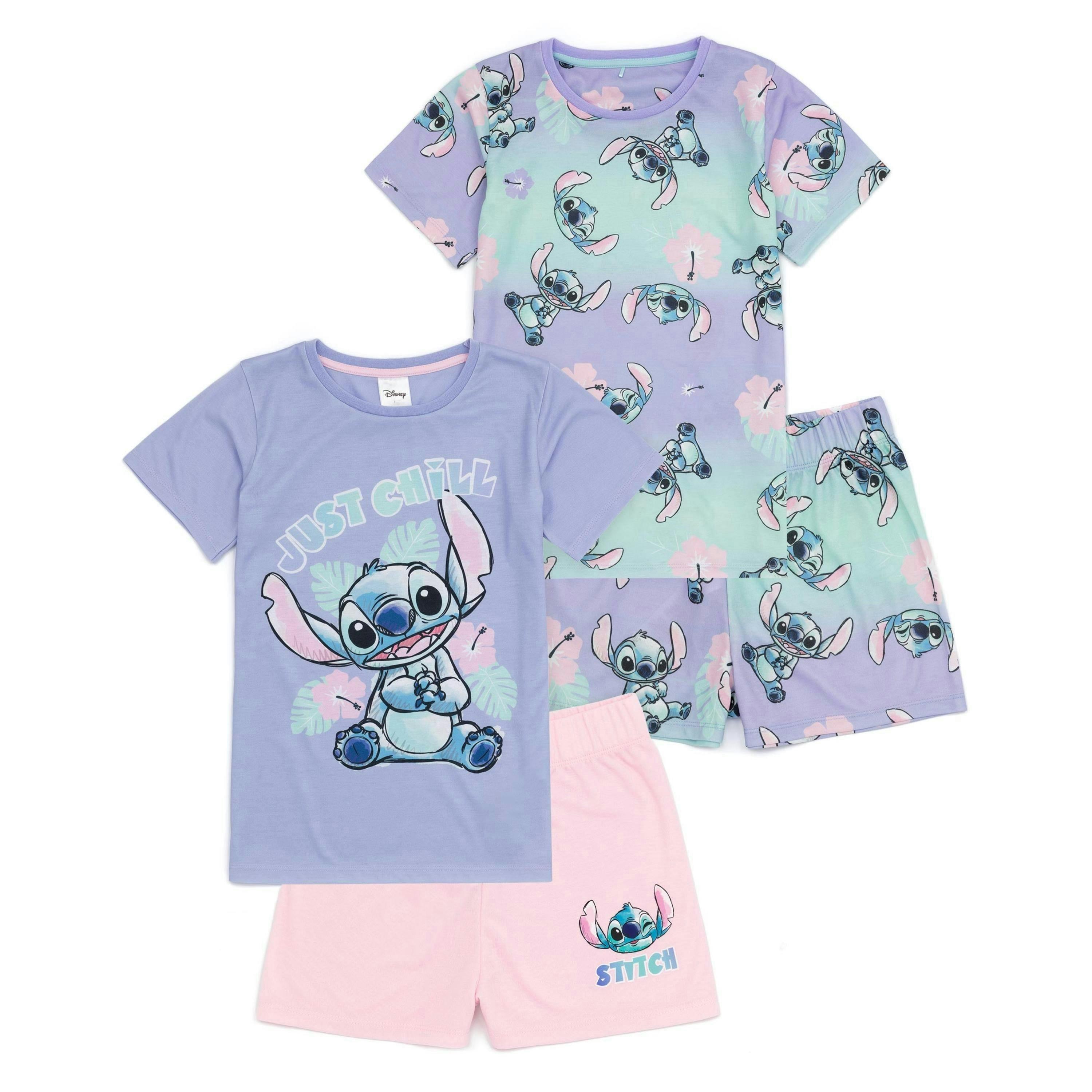 Disney Girls Multicoloured  Lilo and Stitch Short Sleeve Short Leg Pyjama Set by Vanilla Underground , view 1 of 6