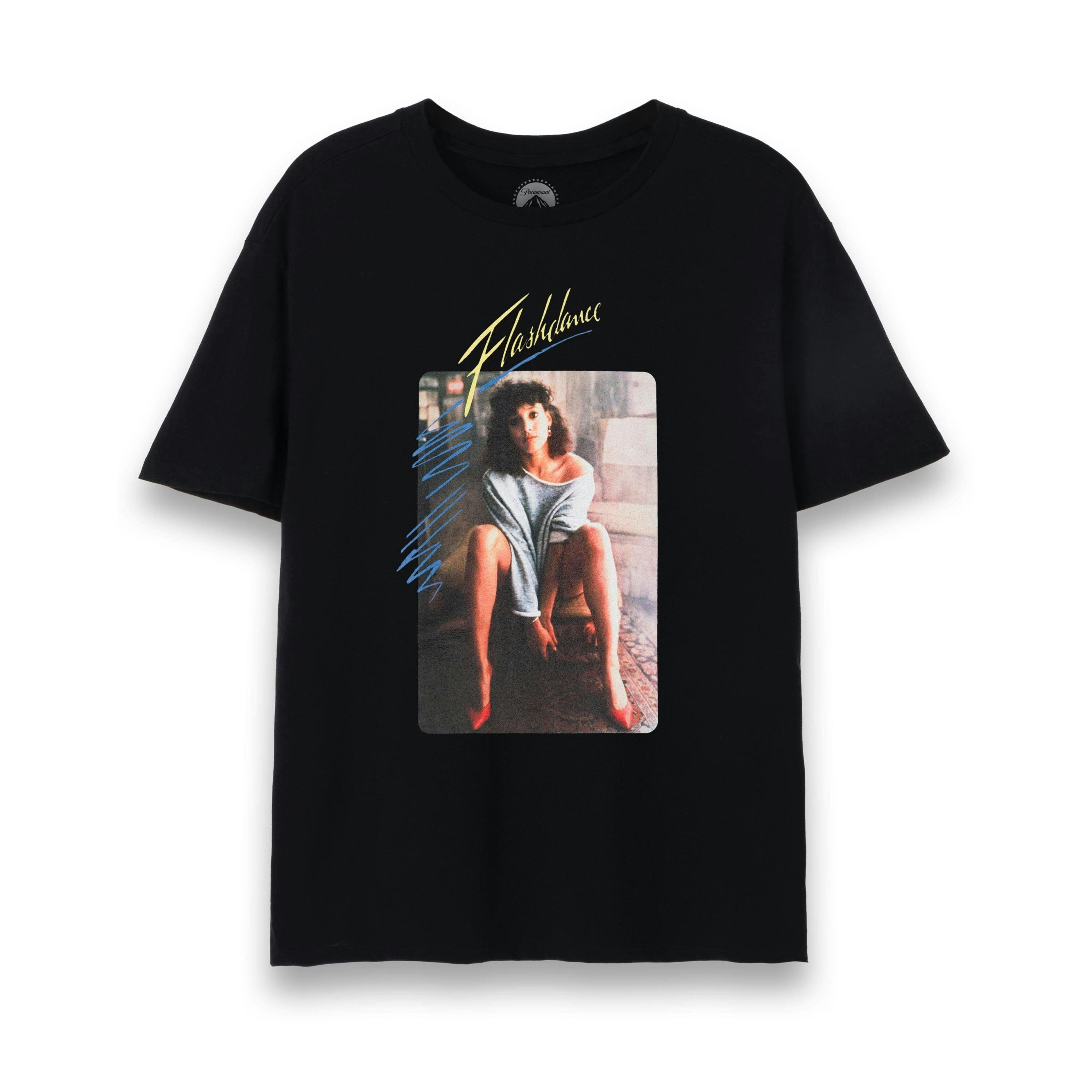 Flashdance Womens Black Alex Short Sleeved T-Shirt by Vanilla Underground , view 1 of 4