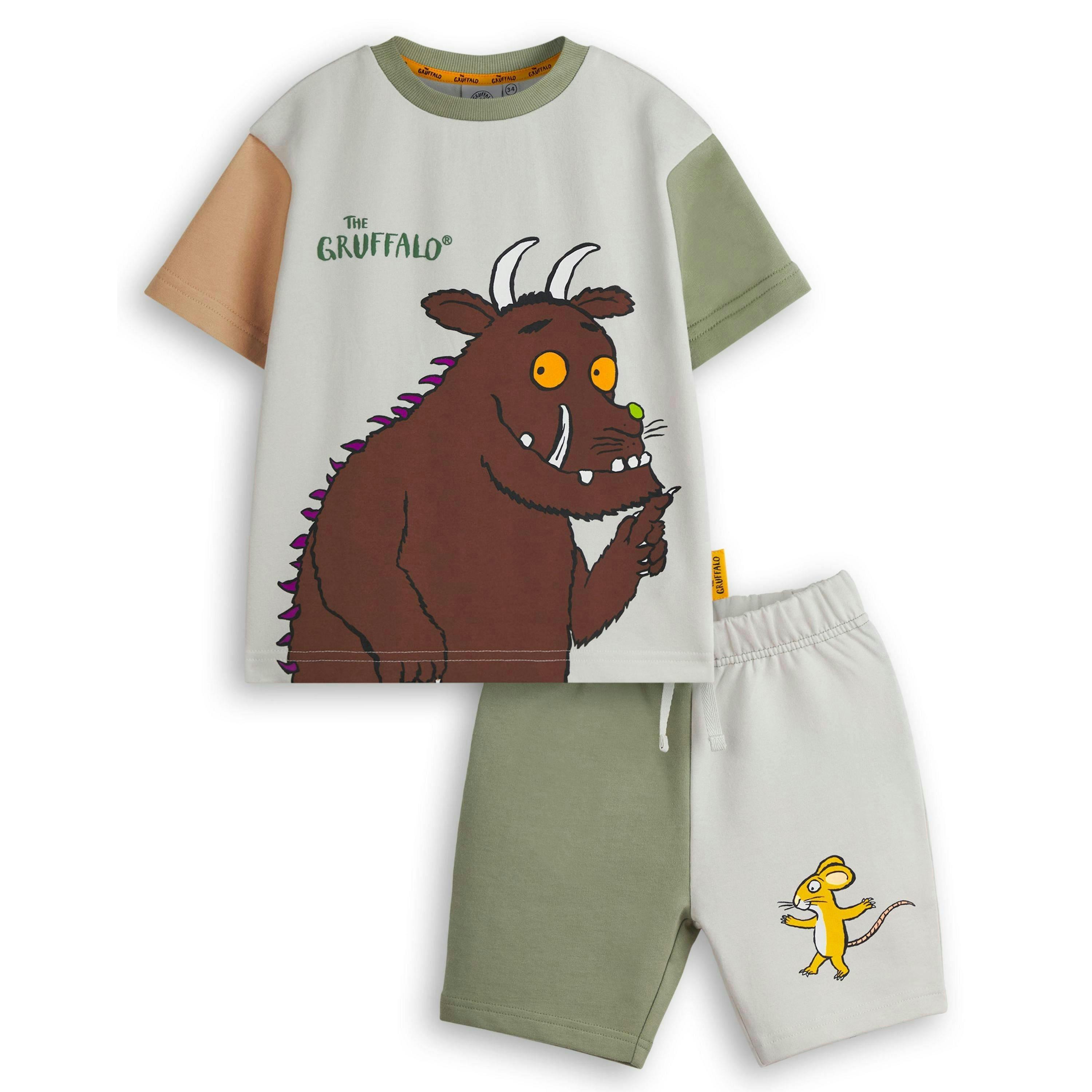 Gruffalo & Friends Boys Multicoloured Colour block T-Shirt and Shorts Set by Vanilla Underground , view 1 of 6