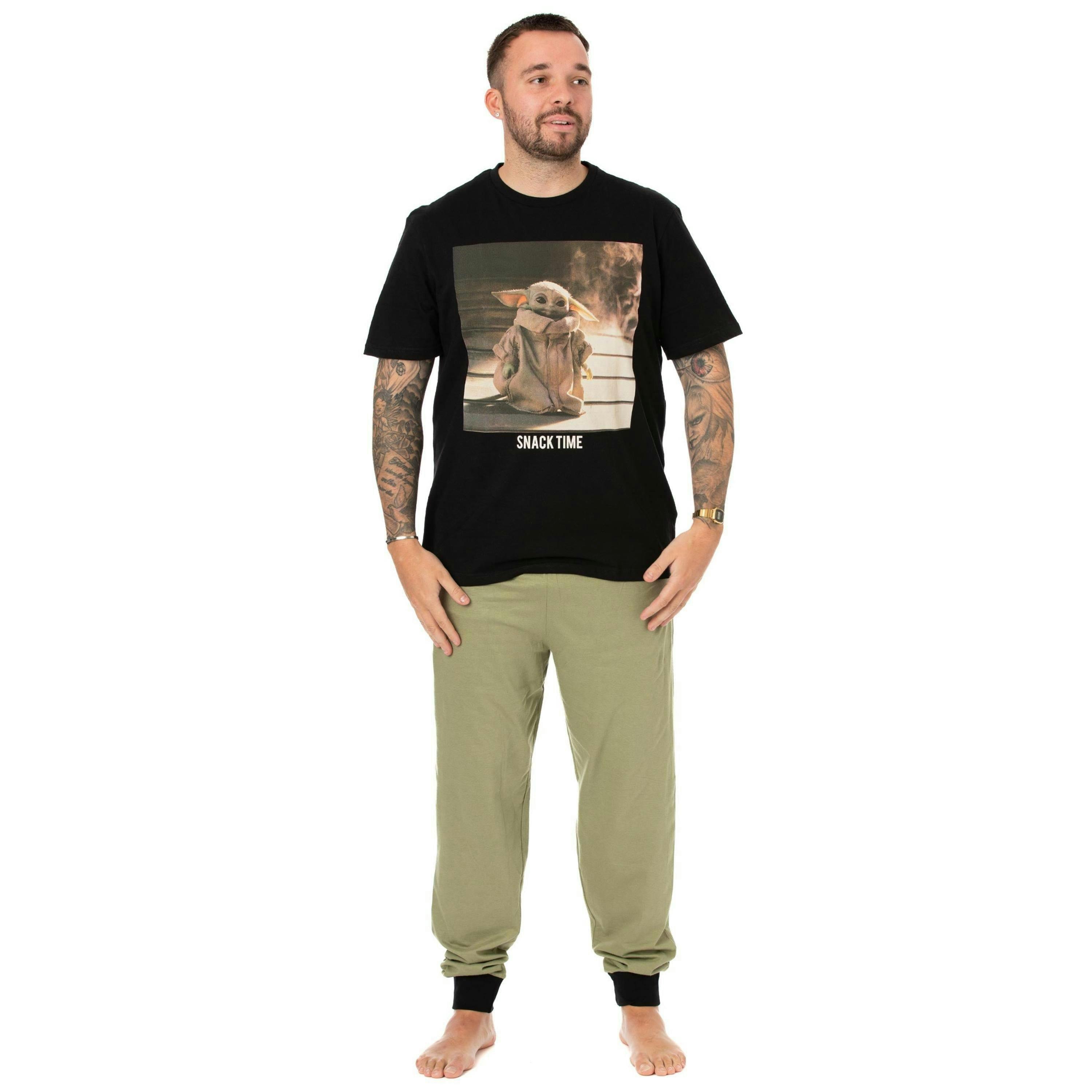 Star Wars Mens Black Grogu Short Sleeve Long Leg Pyjama Set by Vanilla Underground , view 1 of 6