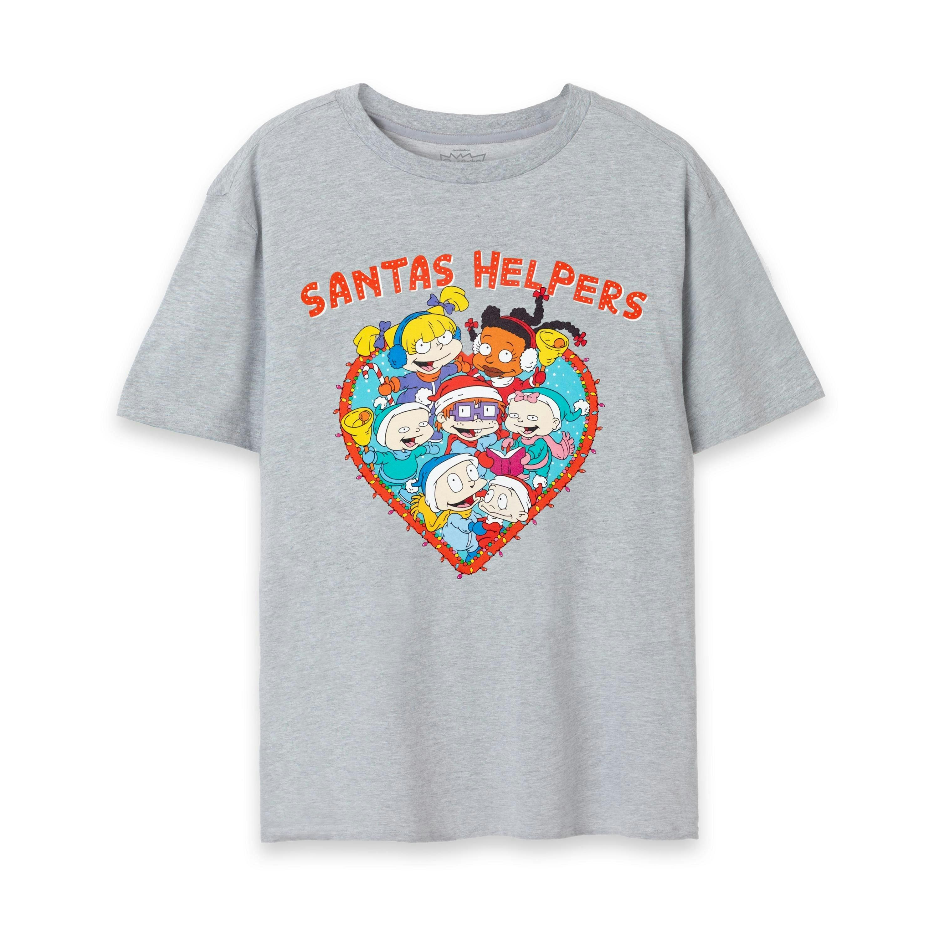 Rugrats Womens Grey Santas Helpers Short Sleeved T-Shirt by Vanilla Underground , view 1 of 5