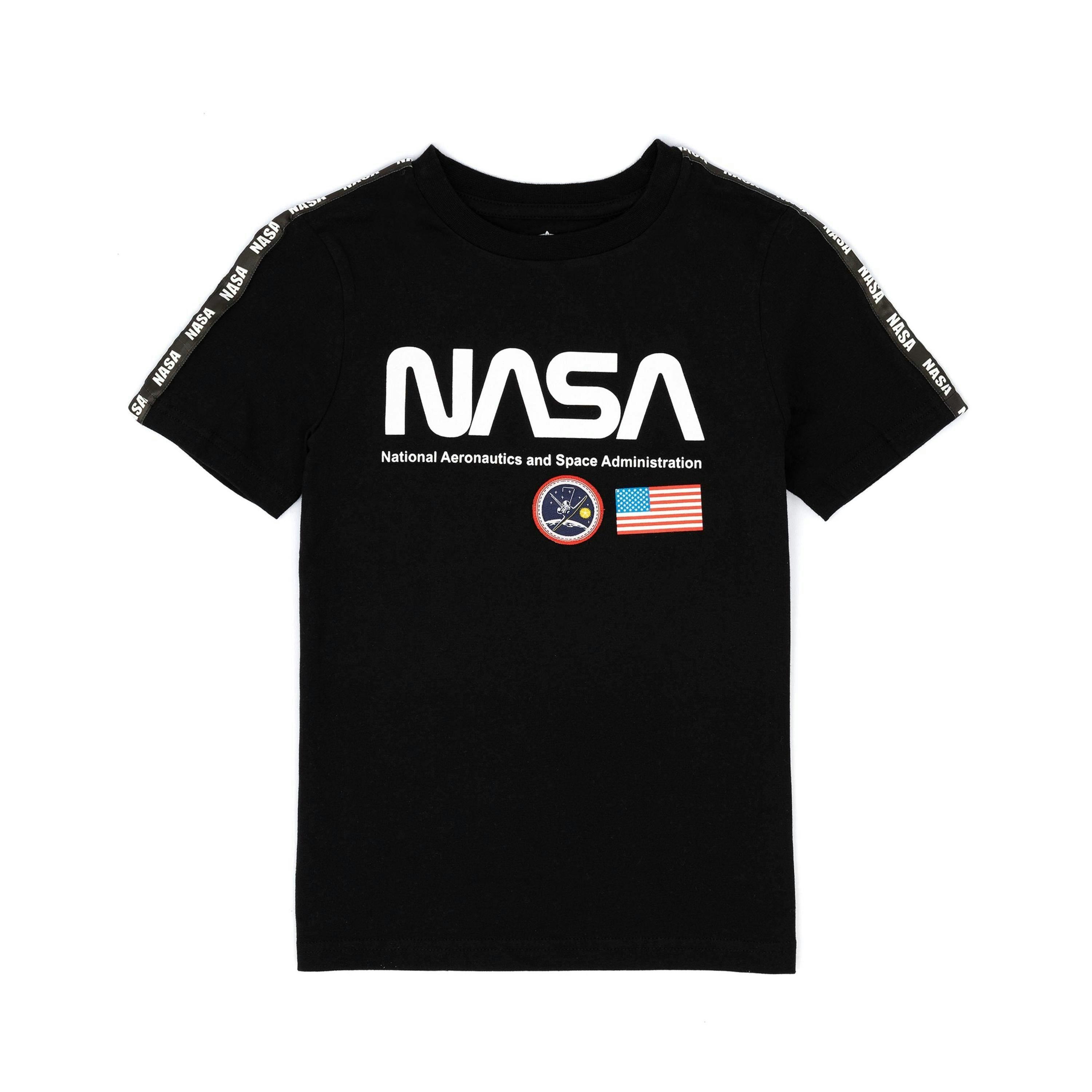 NASA Boys Black Short Sleeved T-Shirt by Vanilla Underground , view 1 of 6