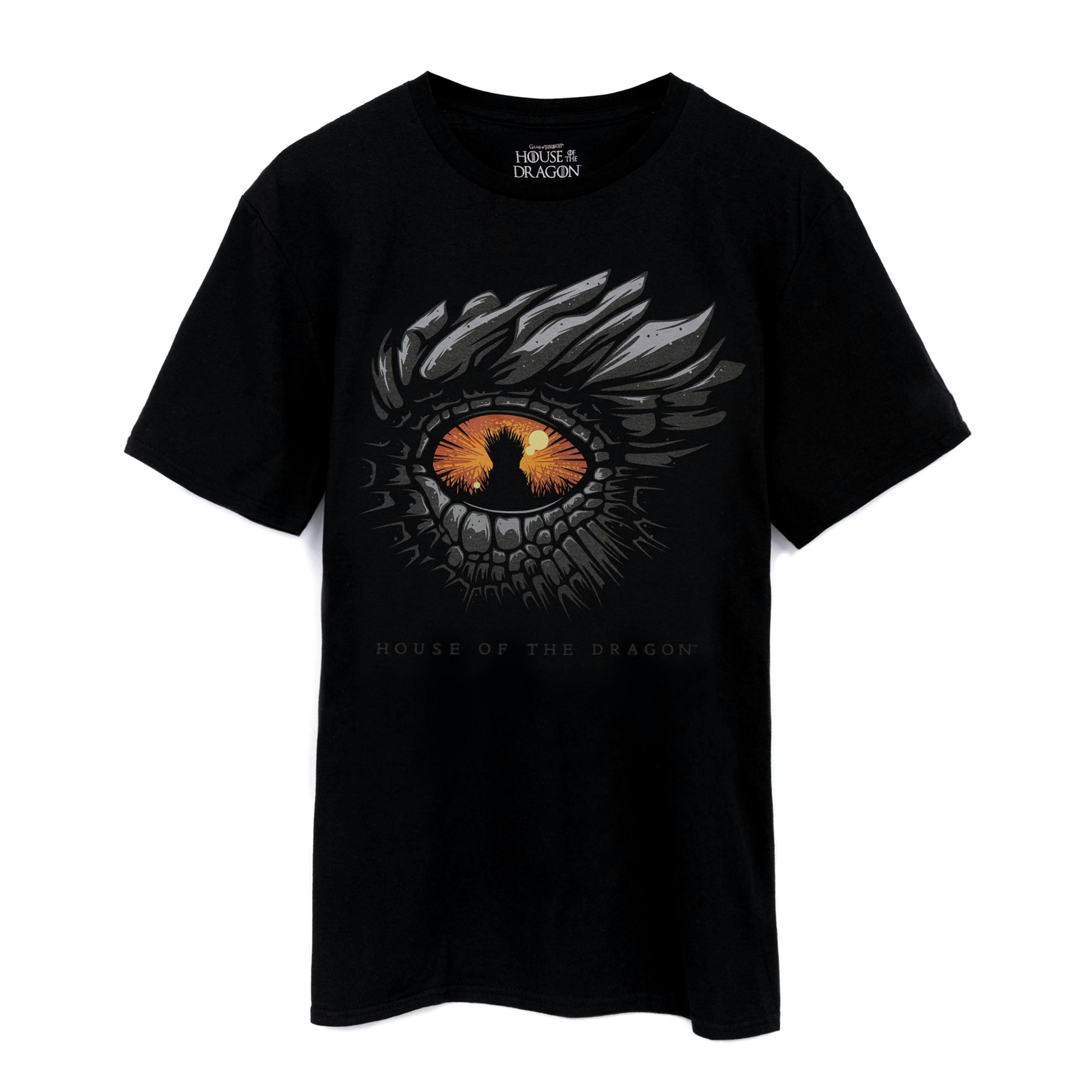 Game of Thrones Mens Black Dragon Eye Graphic Short Sleeved T-Shirt by Vanilla Underground , view 1 of 6