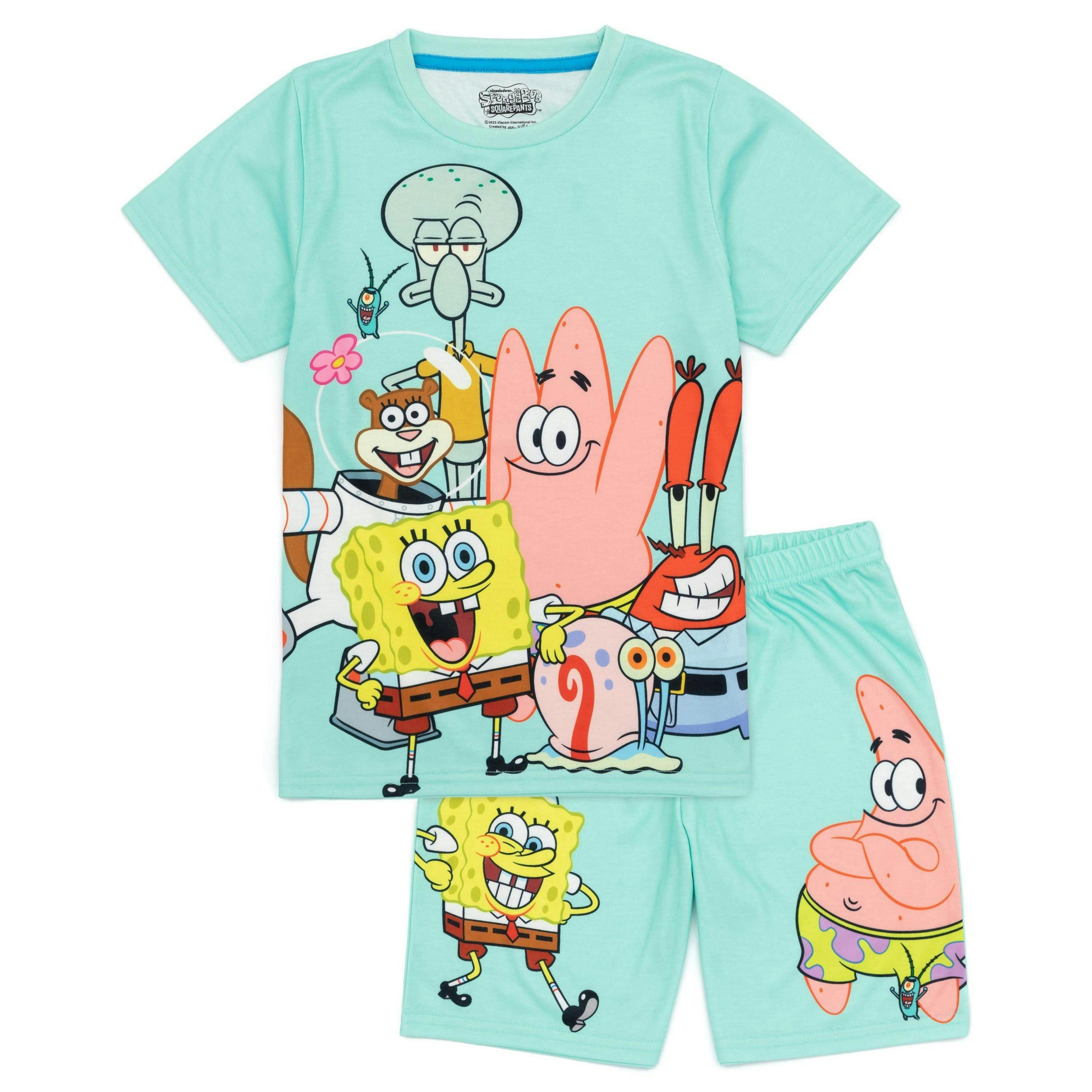 SpongeBob SquarePants Boys Multicoloured Character Pose Short Sleeve Short Leg Pyjama Set by Vanilla Underground , view 1 of 5