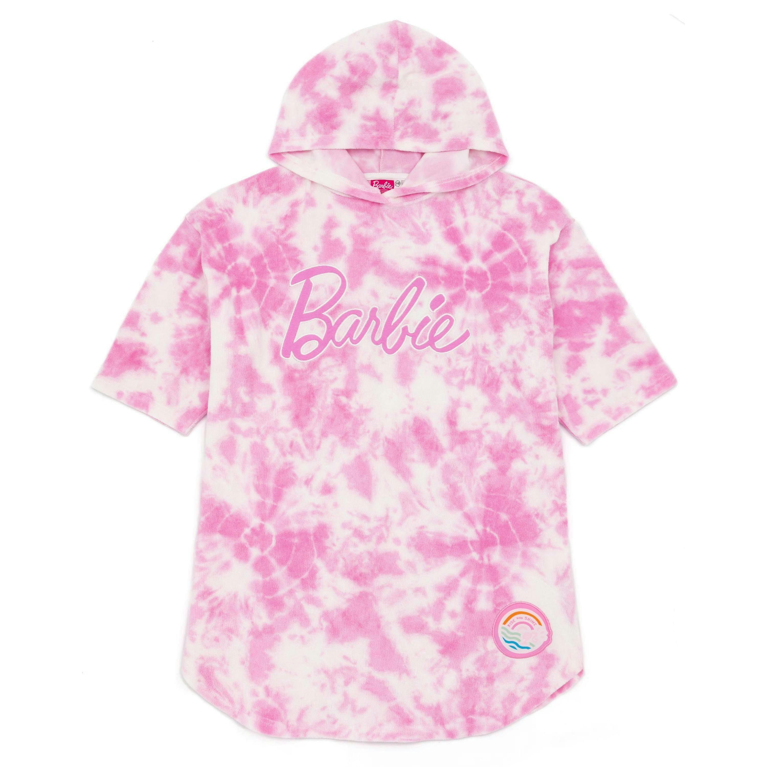 Barbie Girls Pink Tie Dye Poncho Towel by Vanilla Underground , view 1 of 6
