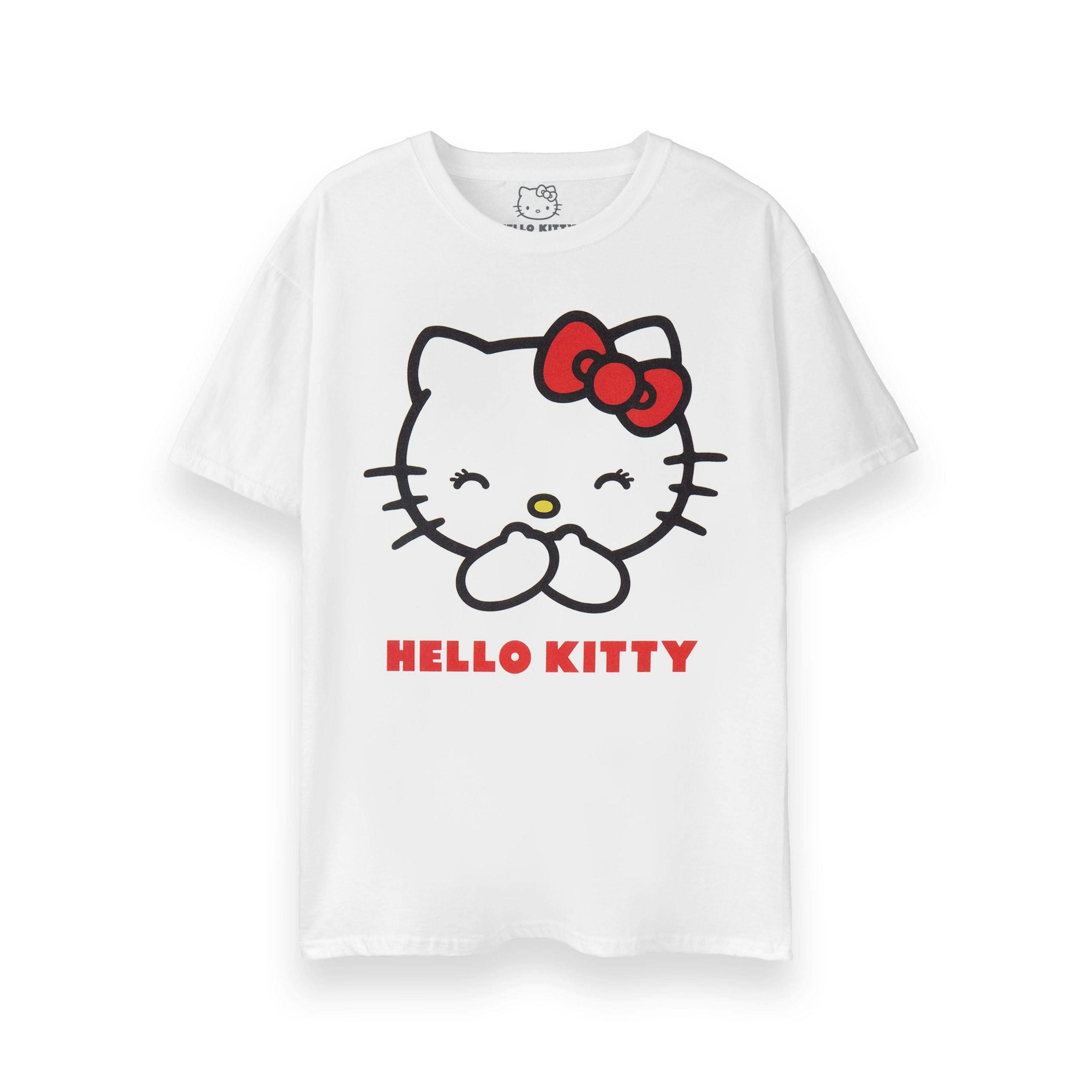 Hello Kitty Womens White Classic Short Sleeved T-Shirt by Vanilla Underground , view 1 of 4