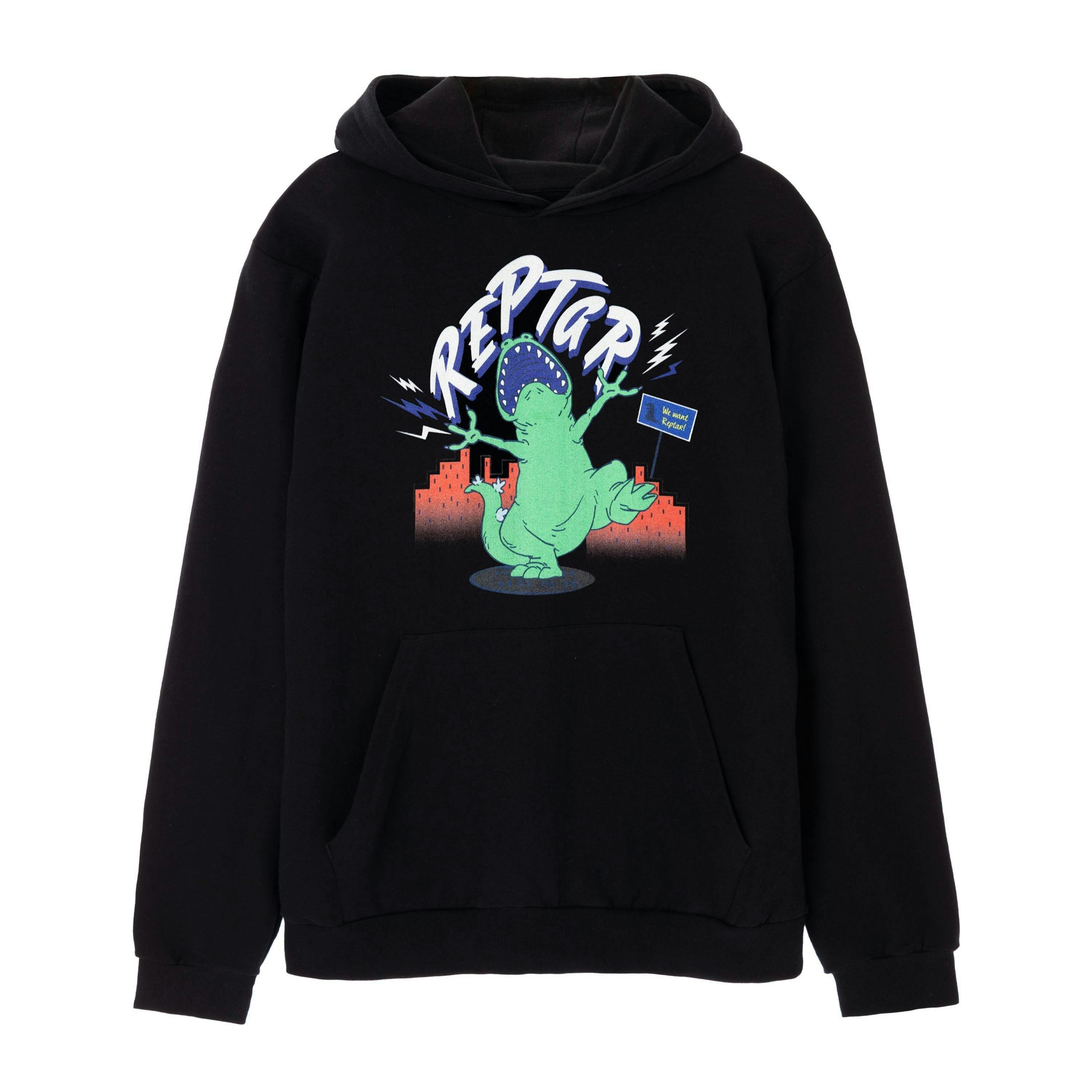 Rugrats Unisex Black Reptar Roar Hoodie by Vanilla Underground , view 1 of 6