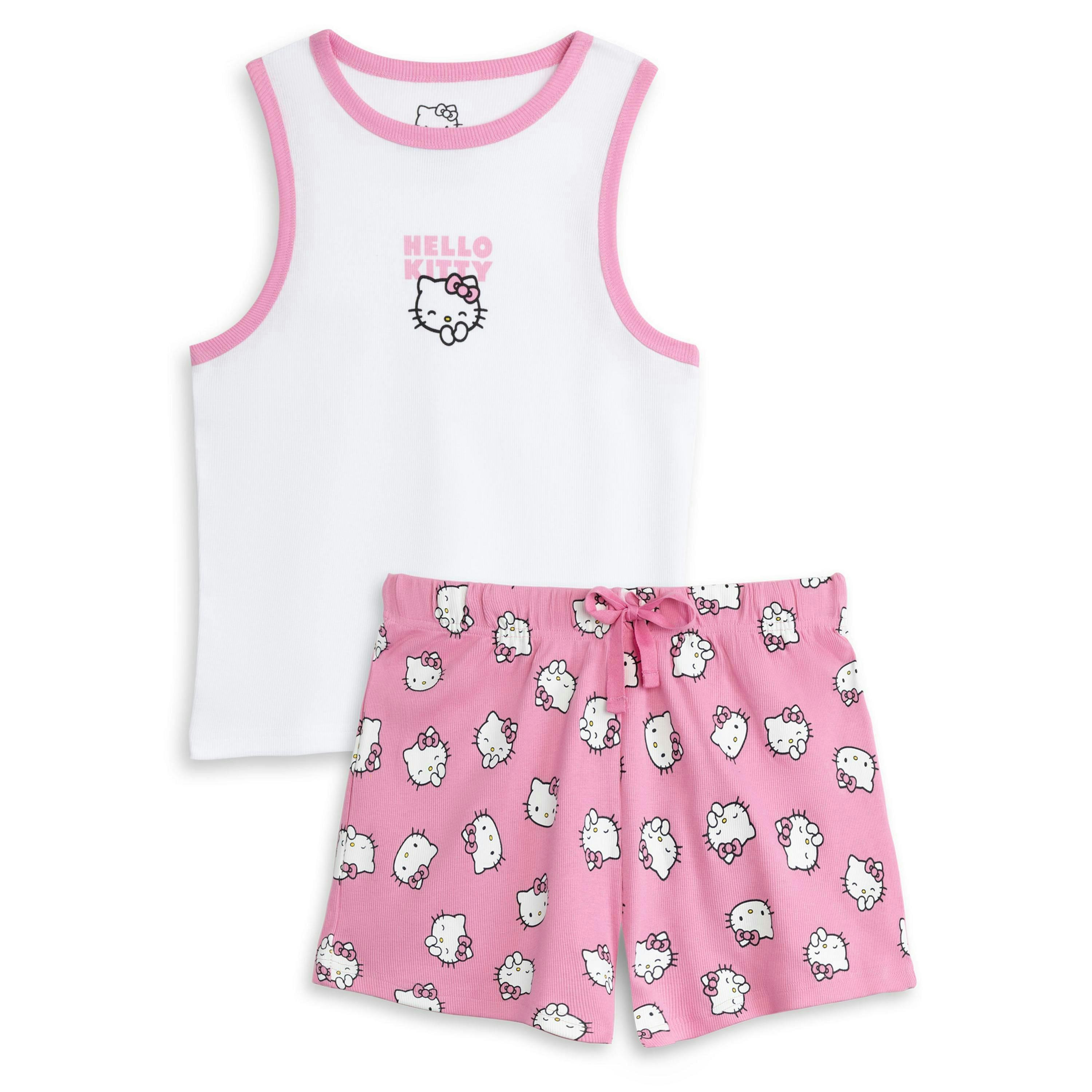 Hello Kitty Womens Pink Character Vest and Shorts Pyjama Set by Vanilla Underground , view 1 of 6