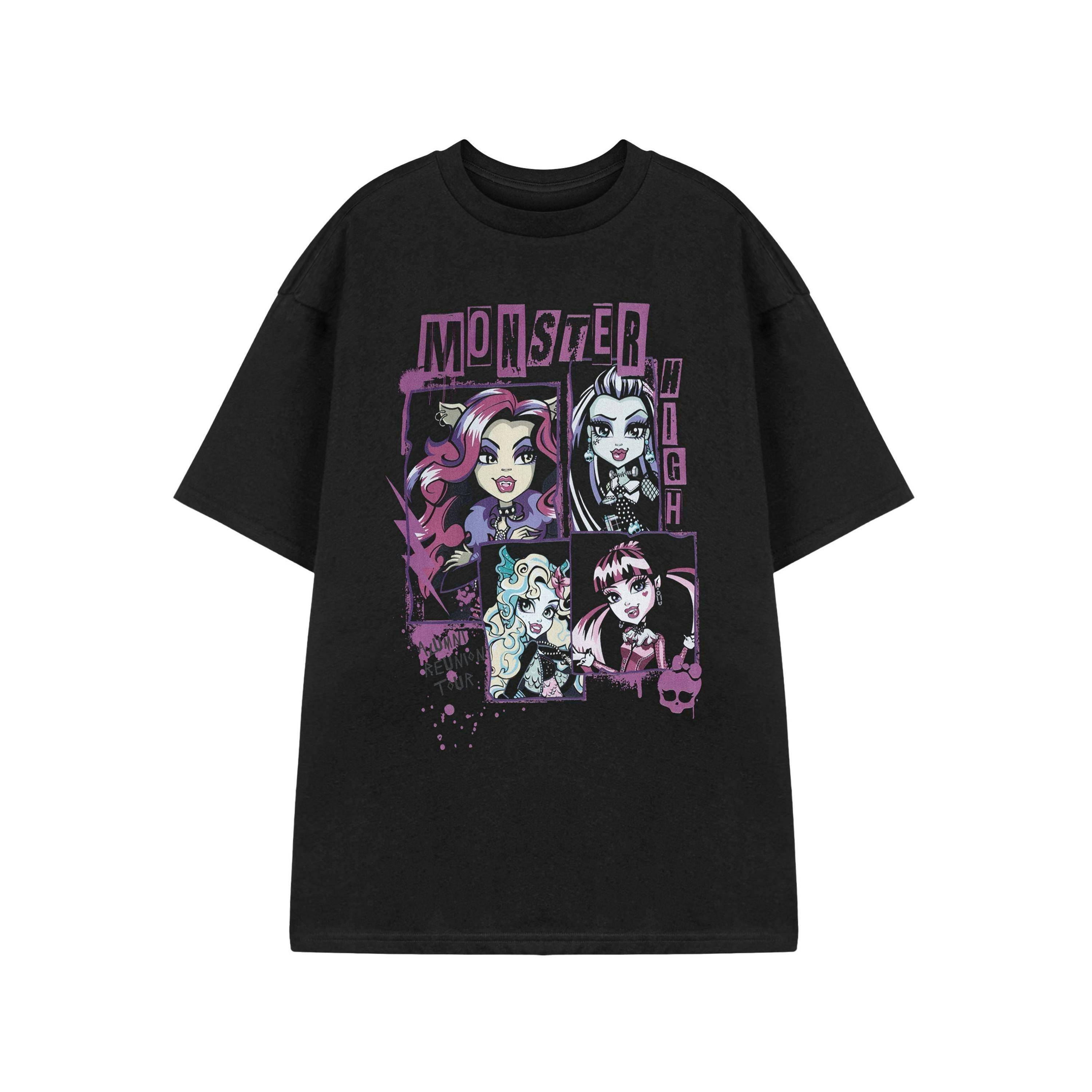 Monster High Womens Black Alumni Reunion Tour Short Sleeved T-Shirt by Vanilla Underground , view 1 of 3